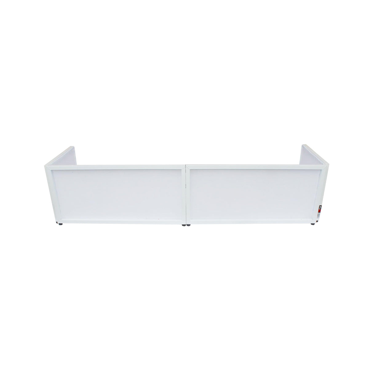 ProX White Frame 6 Ft foldable 4 Panel Tabletop DJ Facade Front Board booth with Black and White Scrims and poratble bag.