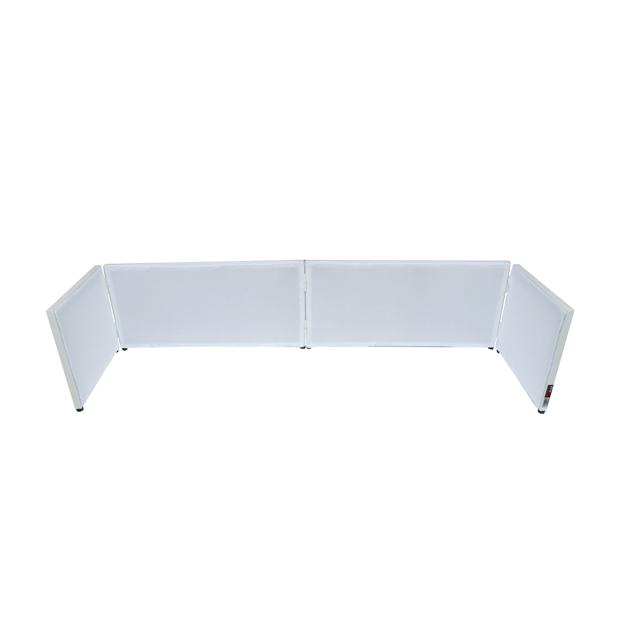 ProX White Frame 6 Ft foldable 4 Panel Tabletop DJ Facade Front Board booth with Black and White Scrims and poratble bag