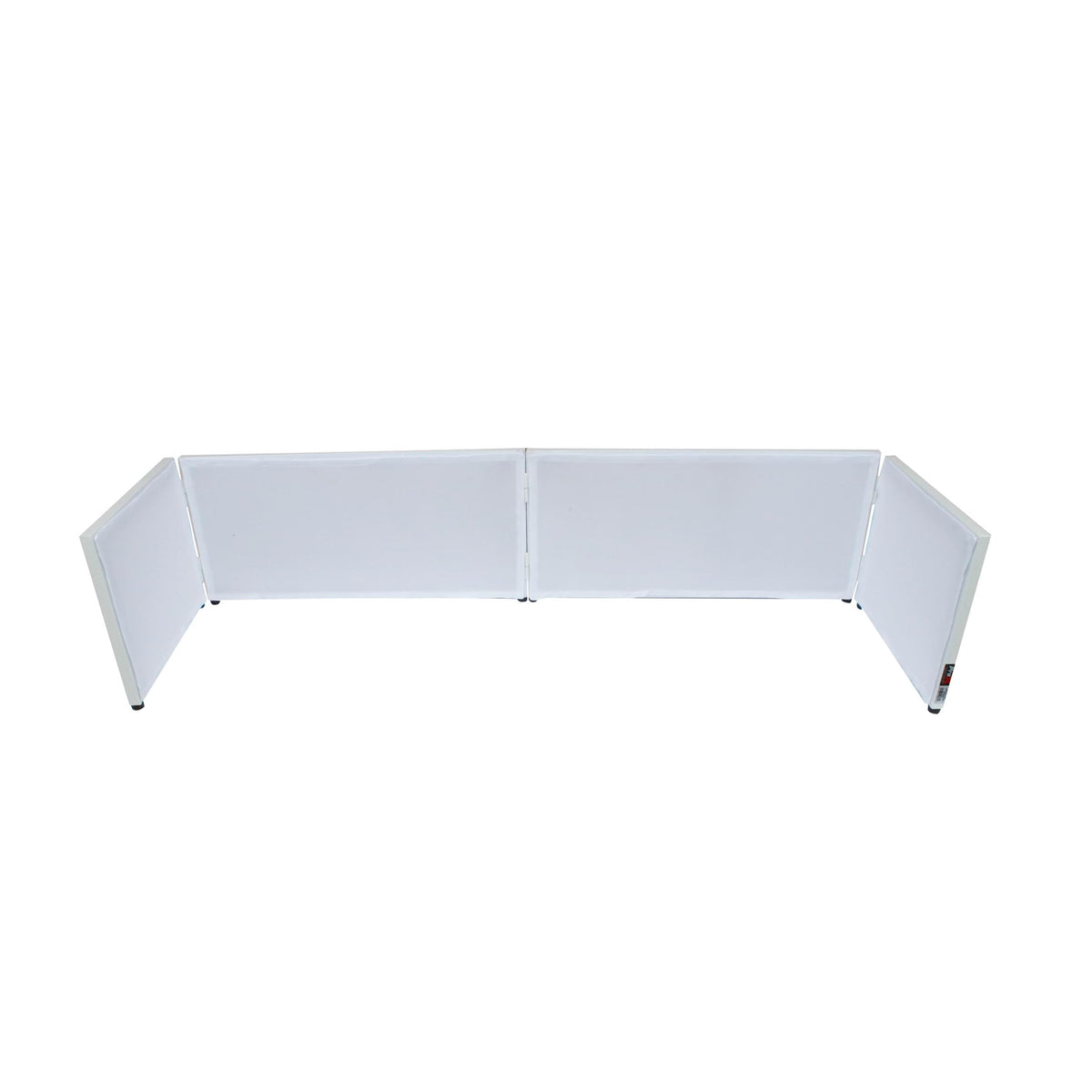 ProX White Frame 6 Ft foldable 4 Panel Tabletop DJ Facade Front Board booth with Black and White Scrims and poratble bag.