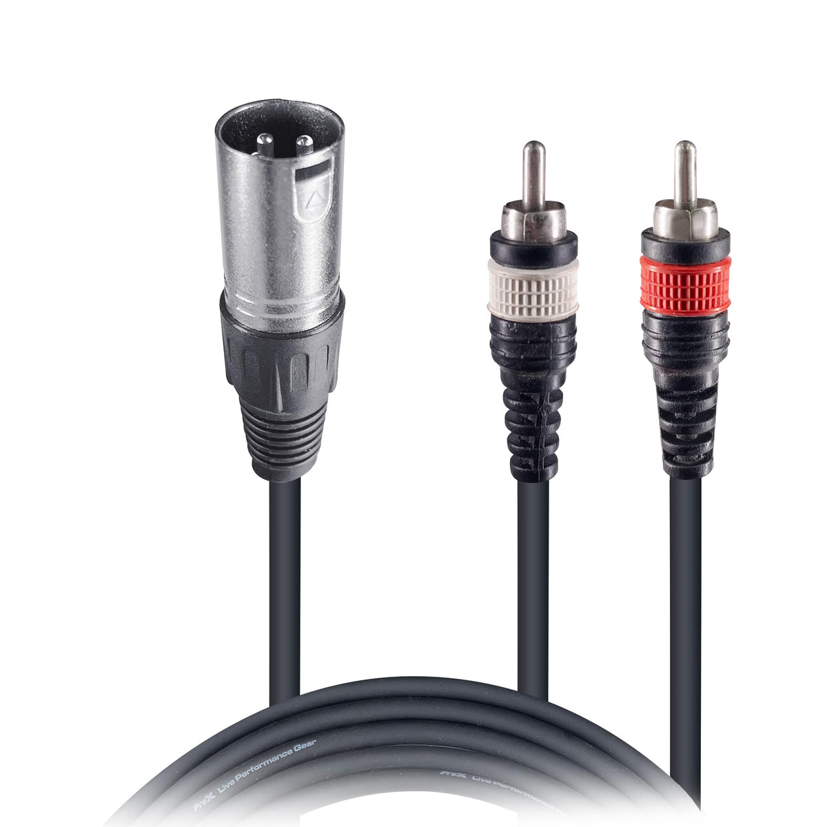 ProX 5' Ft. High Performance Audio Y Cable XLR-M to Dual RCA.