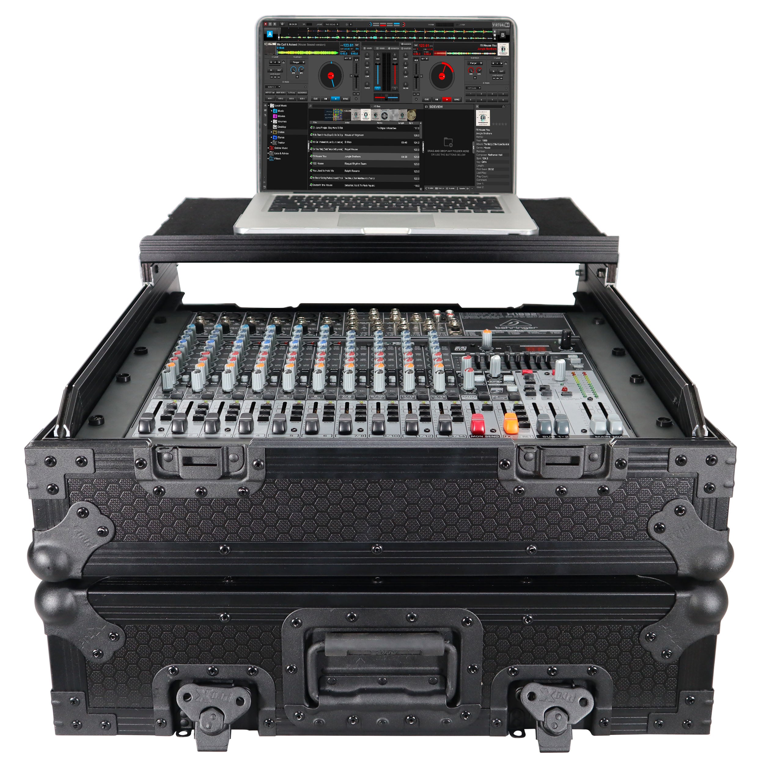 ProX 10U Top Mount 19" Slanted Black on Black Mixer Case