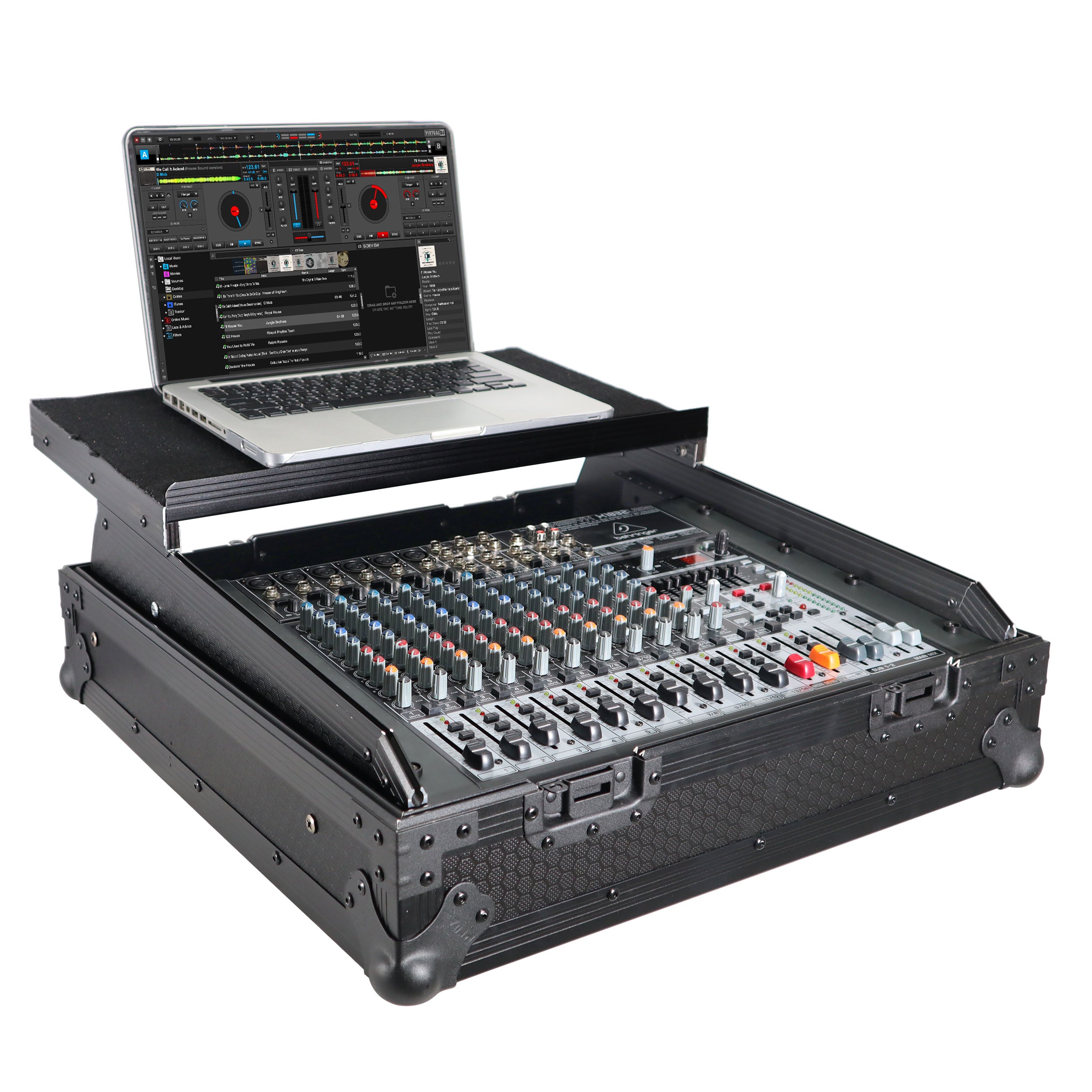 ProX 10U Top Mount 19" Slanted Black on Black Mixer Case