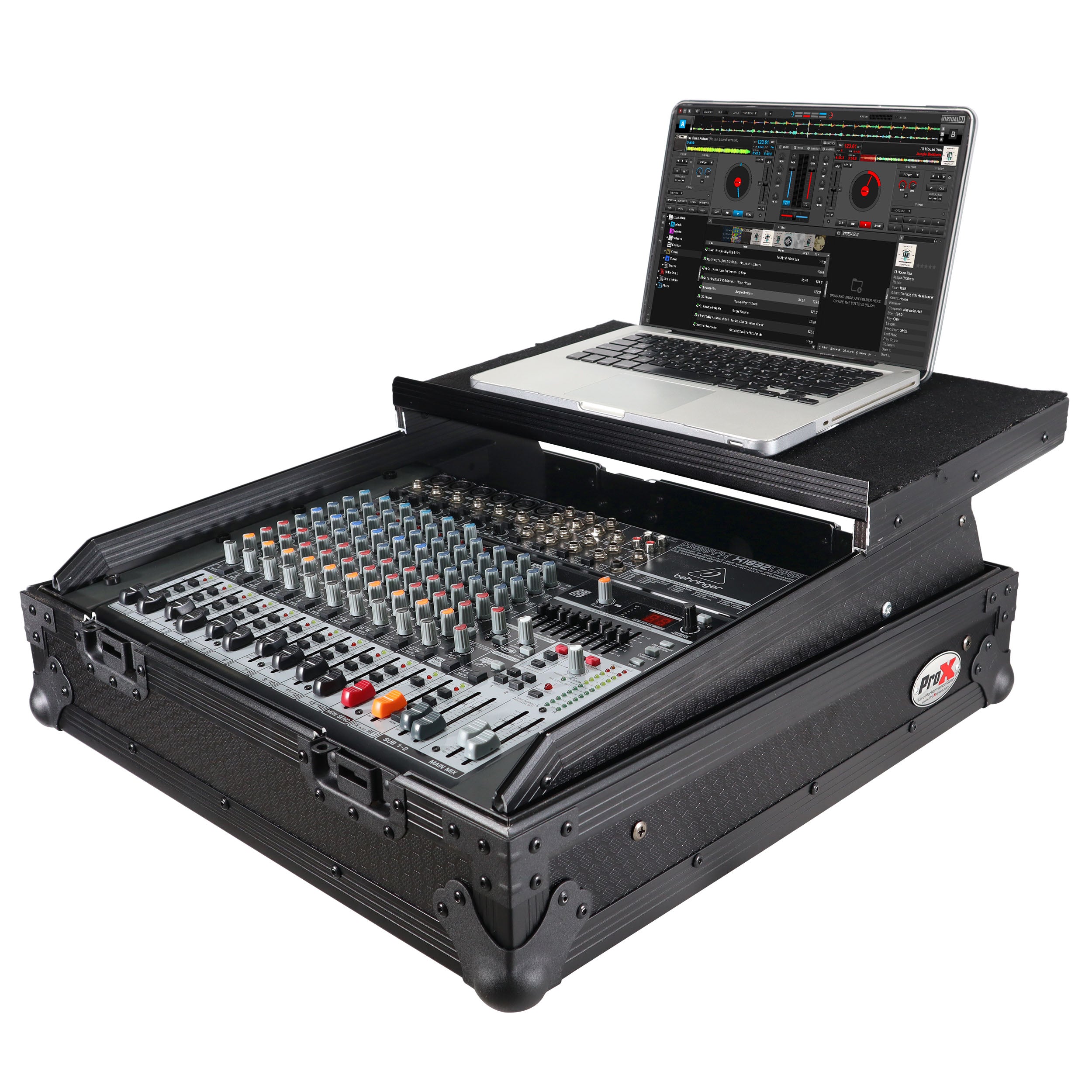 ProX 10U Top Mount 19" Slanted Black on Black Mixer Case
