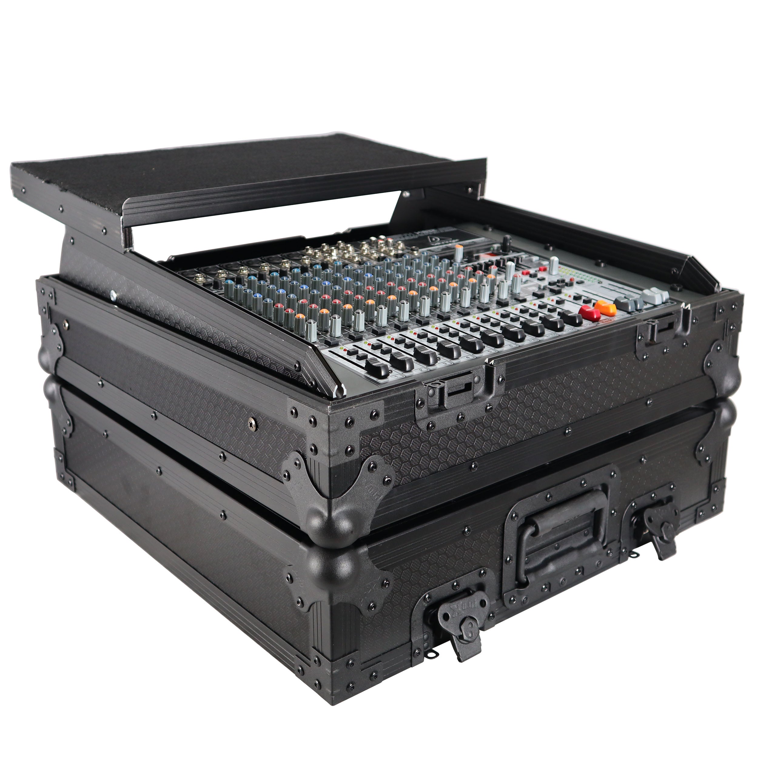 ProX 10U Top Mount 19" Slanted Black on Black Mixer Case