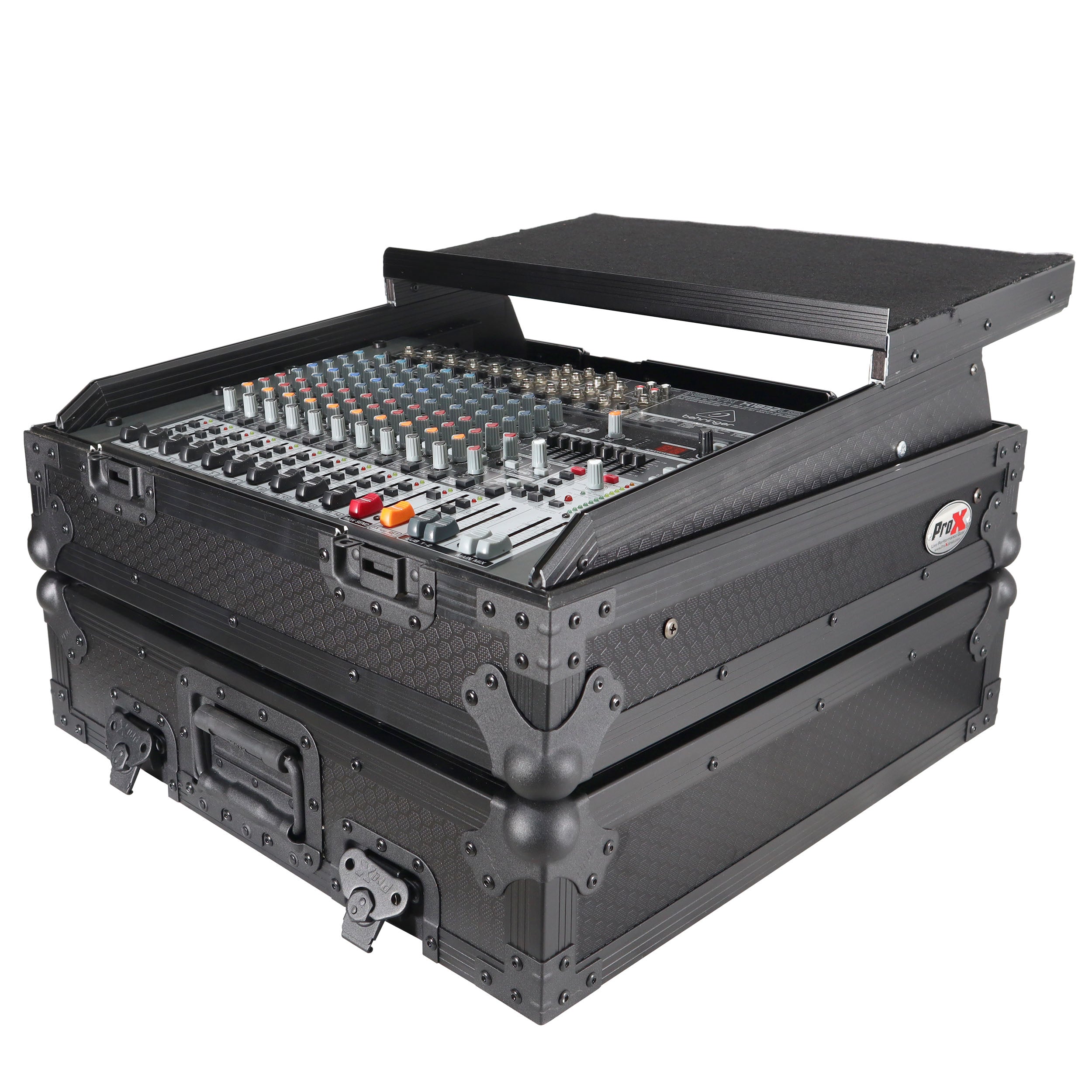ProX 10U Top Mount 19" Slanted Black on Black Mixer Case