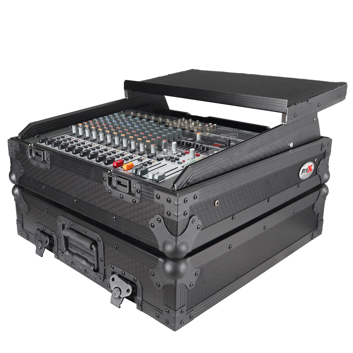 ProX 10U Top Mount 19" Slanted Black on Black Mixer Case.