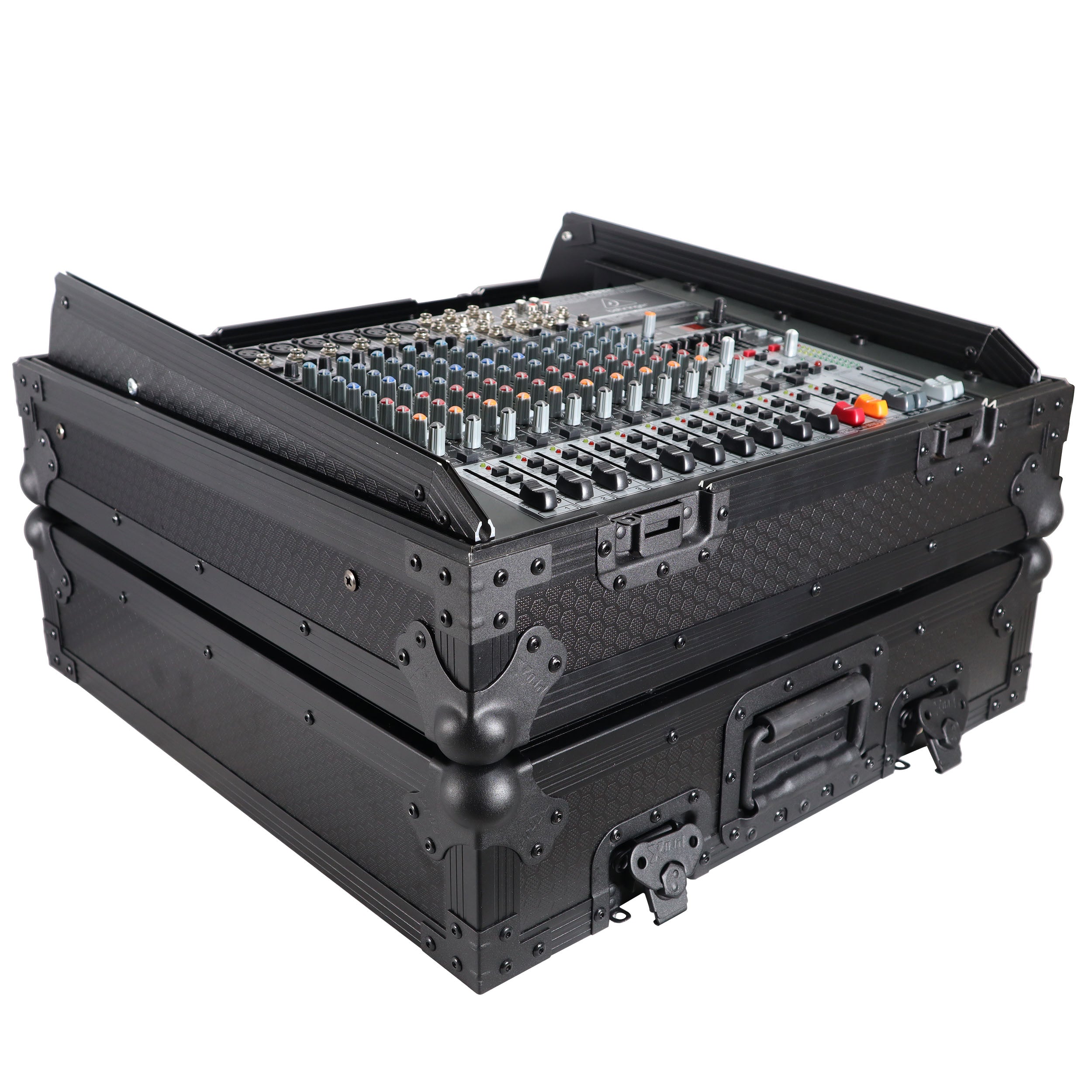 ProX 10U Top Mount 19" Slanted Black on Black Mixer Case