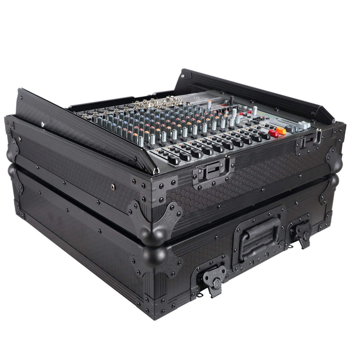ProX 10U Top Mount 19" Slanted Black on Black Mixer Case.