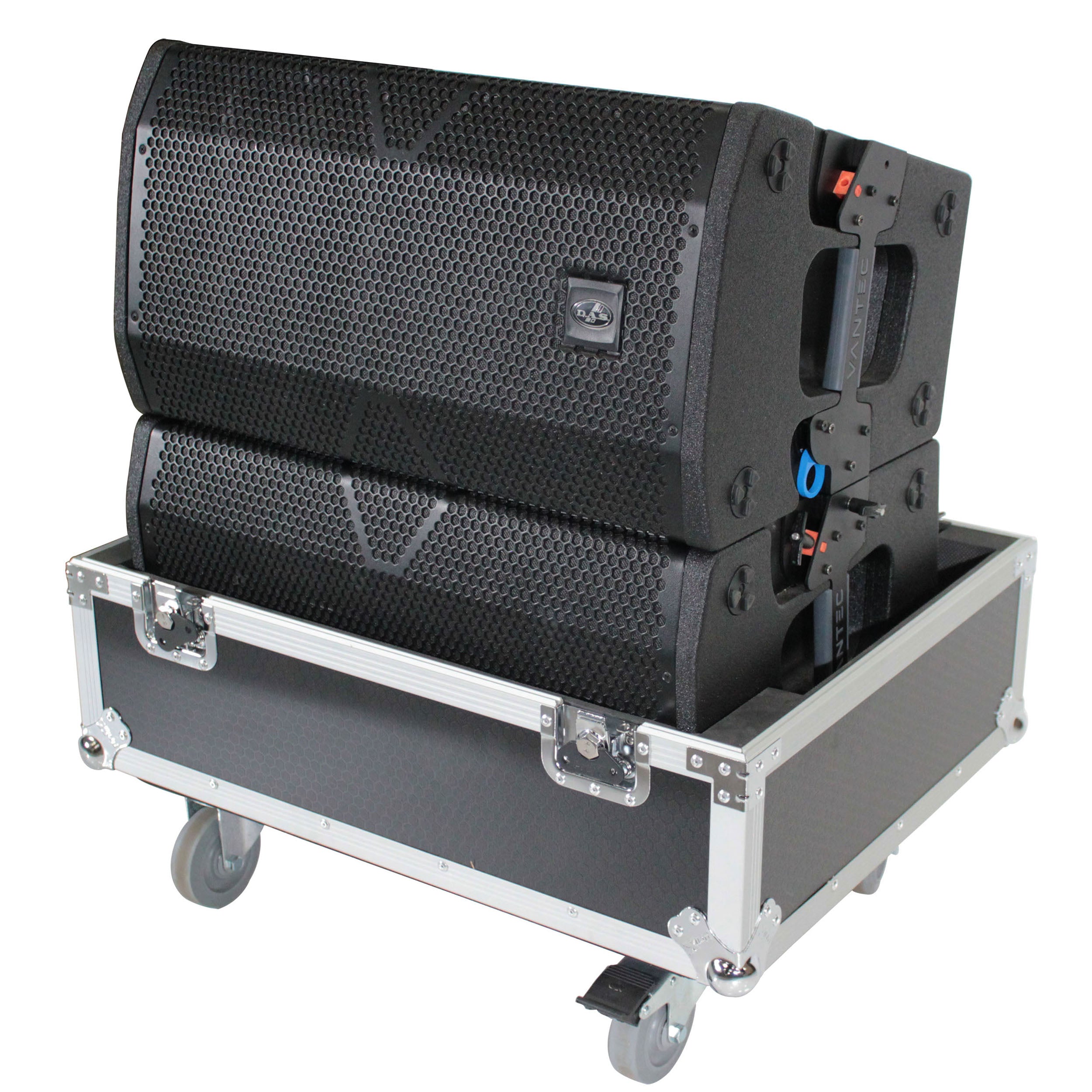 ProX Universal ATA Dual Speaker Flight Case fits 28x26x20 in. 2x RCF HDL10 HDL28, DAS VANTEC 20A