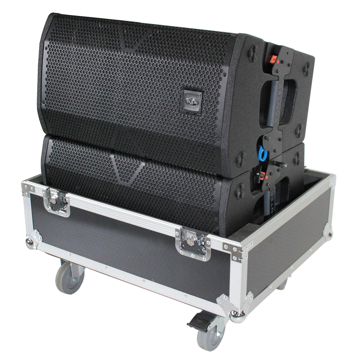 ProX Universal ATA Dual Speaker Flight Case fits 28x26x20 in. 2x RCF HDL10 HDL28, DAS VANTEC 20A.