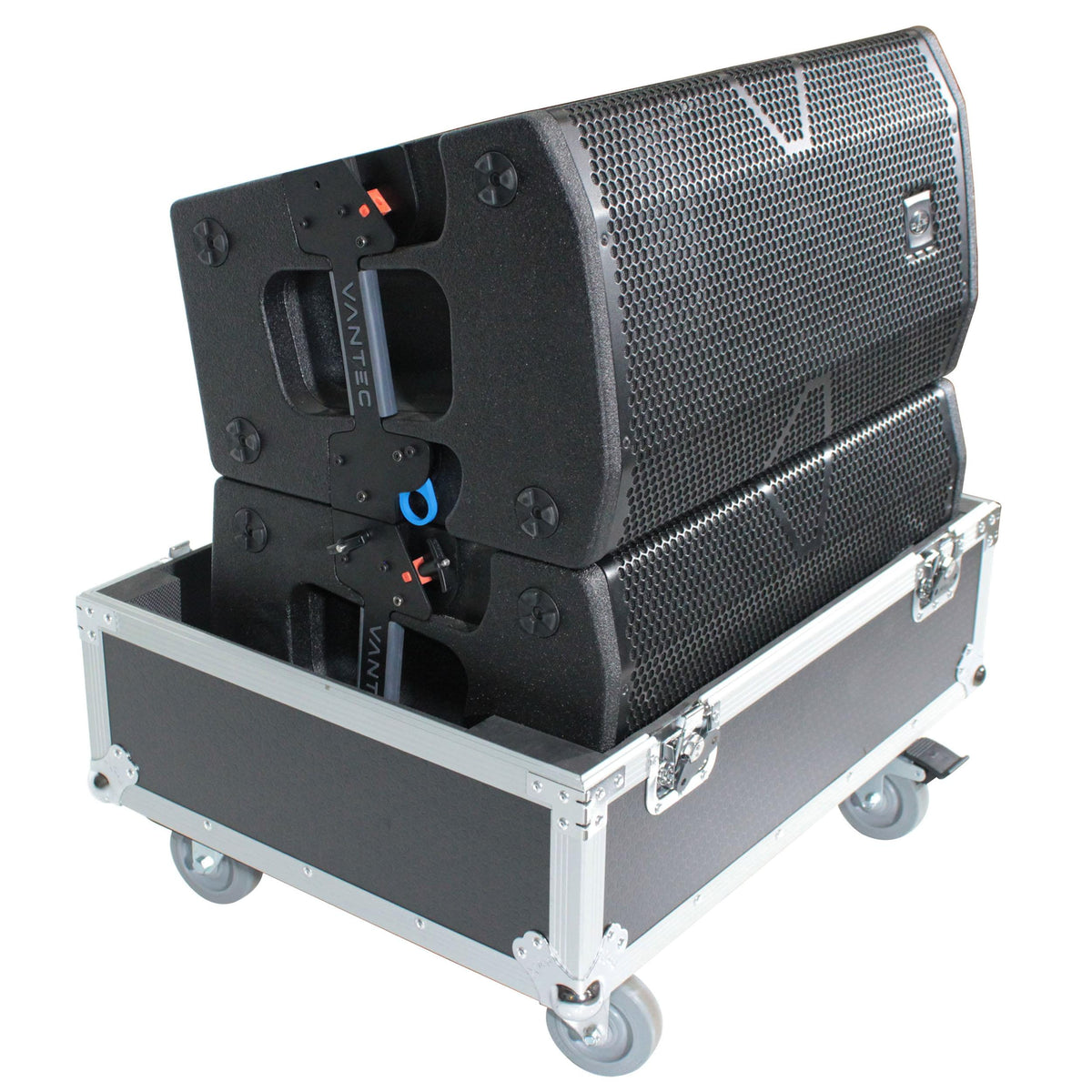 ProX Universal ATA Dual Speaker Flight Case fits 28x26x20 in. 2x RCF HDL10 HDL28, DAS VANTEC 20A.
