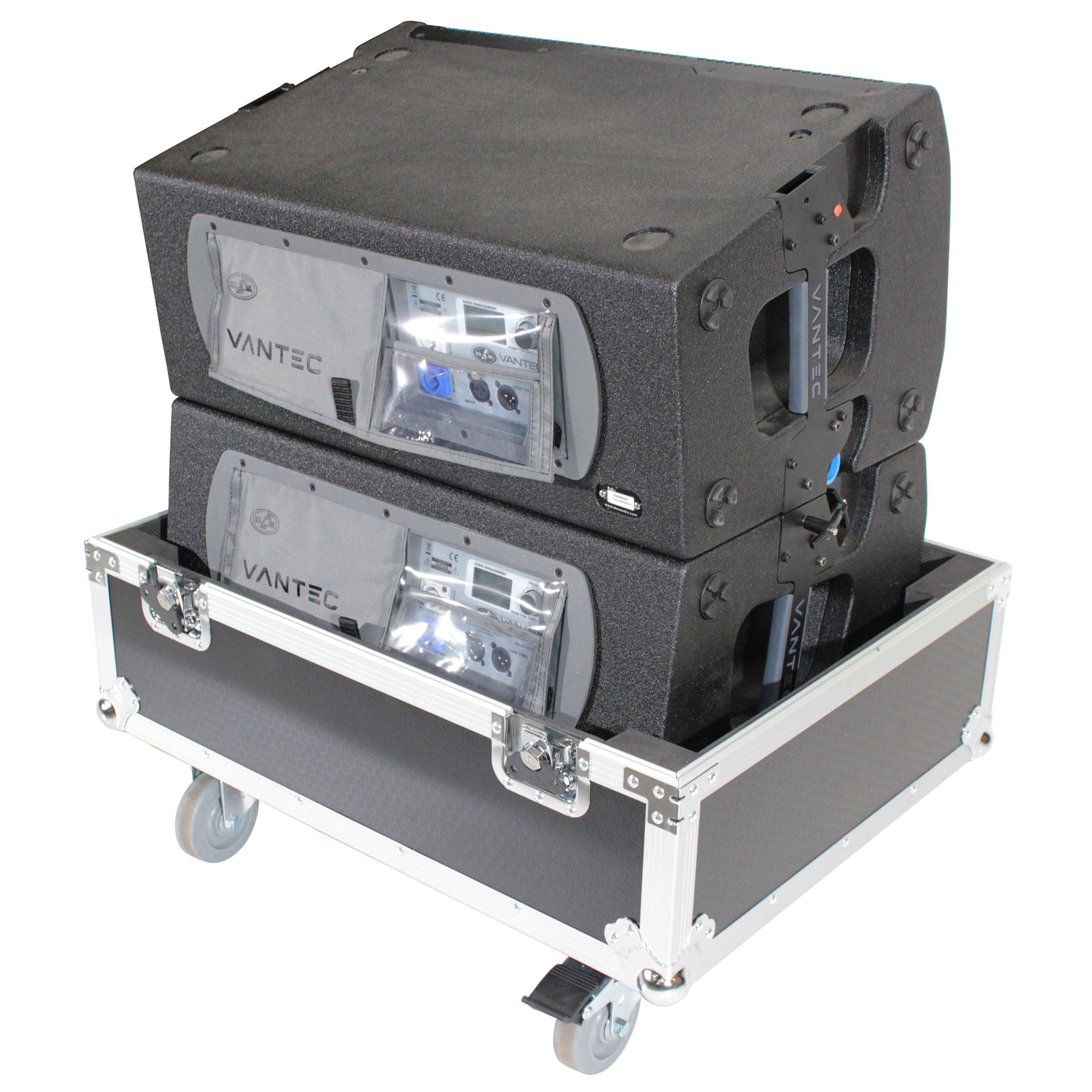 ProX Universal ATA Dual Speaker Flight Case fits 28x26x20 in. 2x RCF HDL10 HDL28, DAS VANTEC 20A