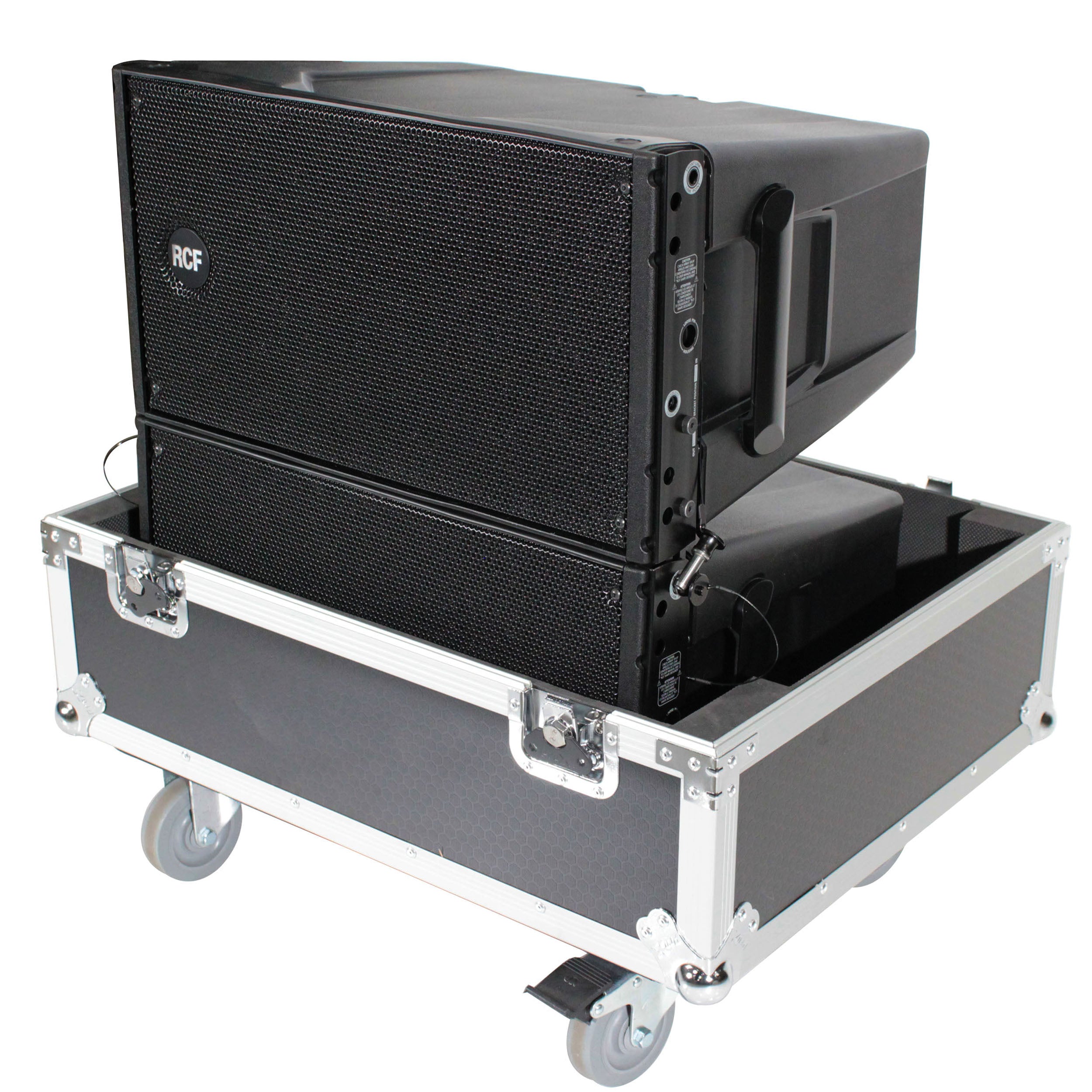 ProX Universal ATA Dual Speaker Flight Case fits 28x26x20 in. 2x RCF HDL10 HDL28, DAS VANTEC 20A
