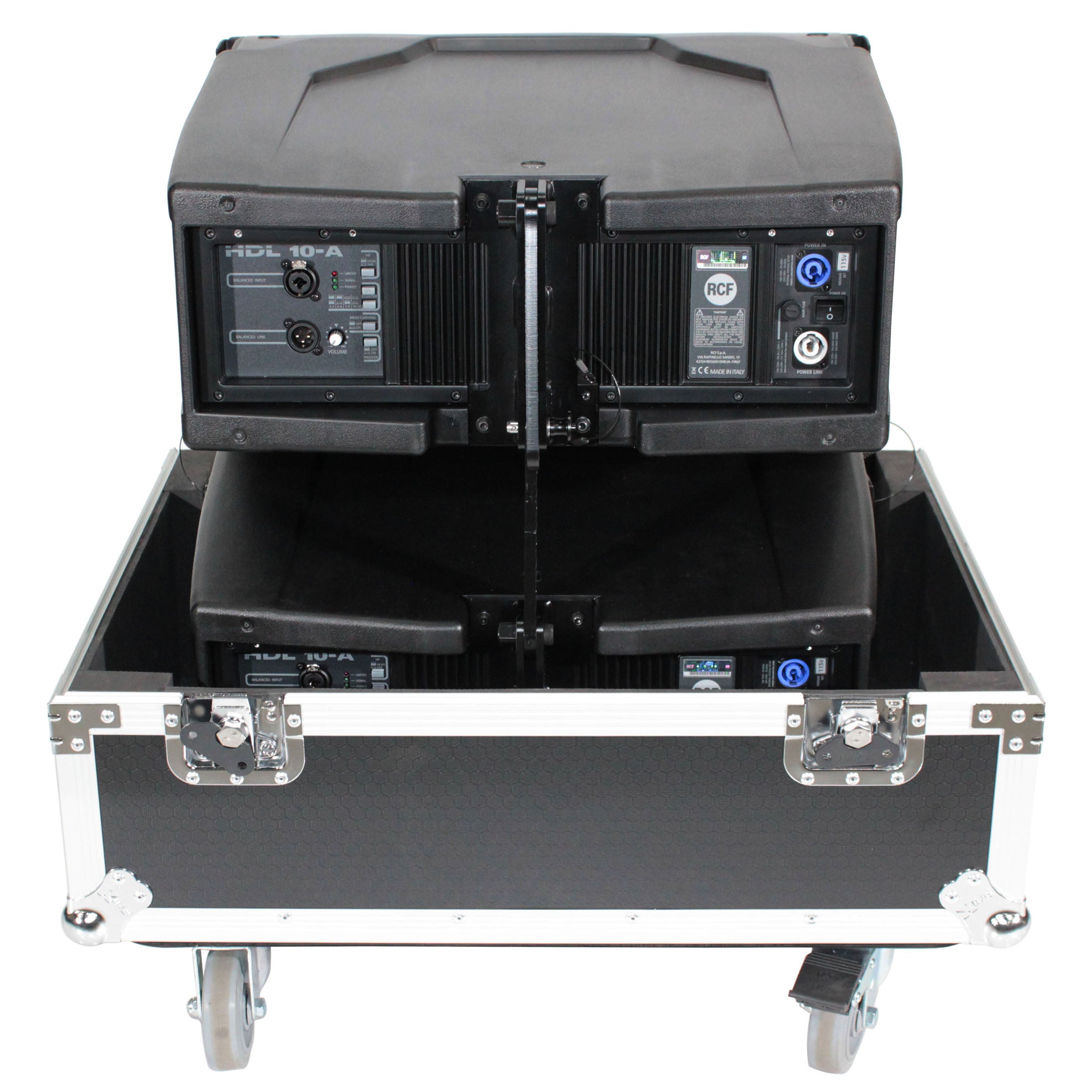 ProX Universal ATA Dual Speaker Flight Case fits 28x26x20 in. 2x RCF HDL10 HDL28, DAS VANTEC 20A