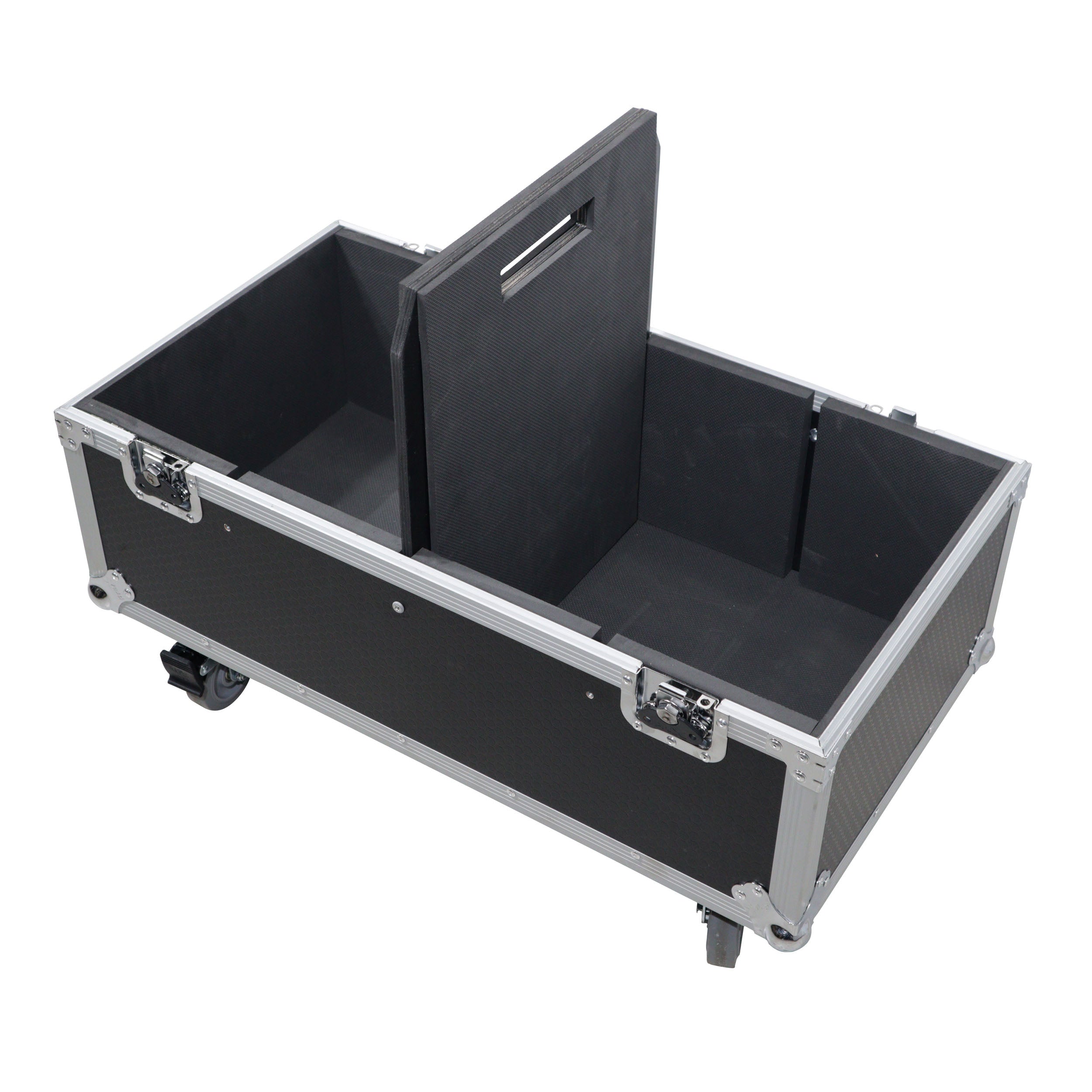 ProX Universal ATA Dual Speaker Flight Case for 2x QSC K12 JBL PRX812 2x Speakers and similar size speakers 25x15x15 in.
