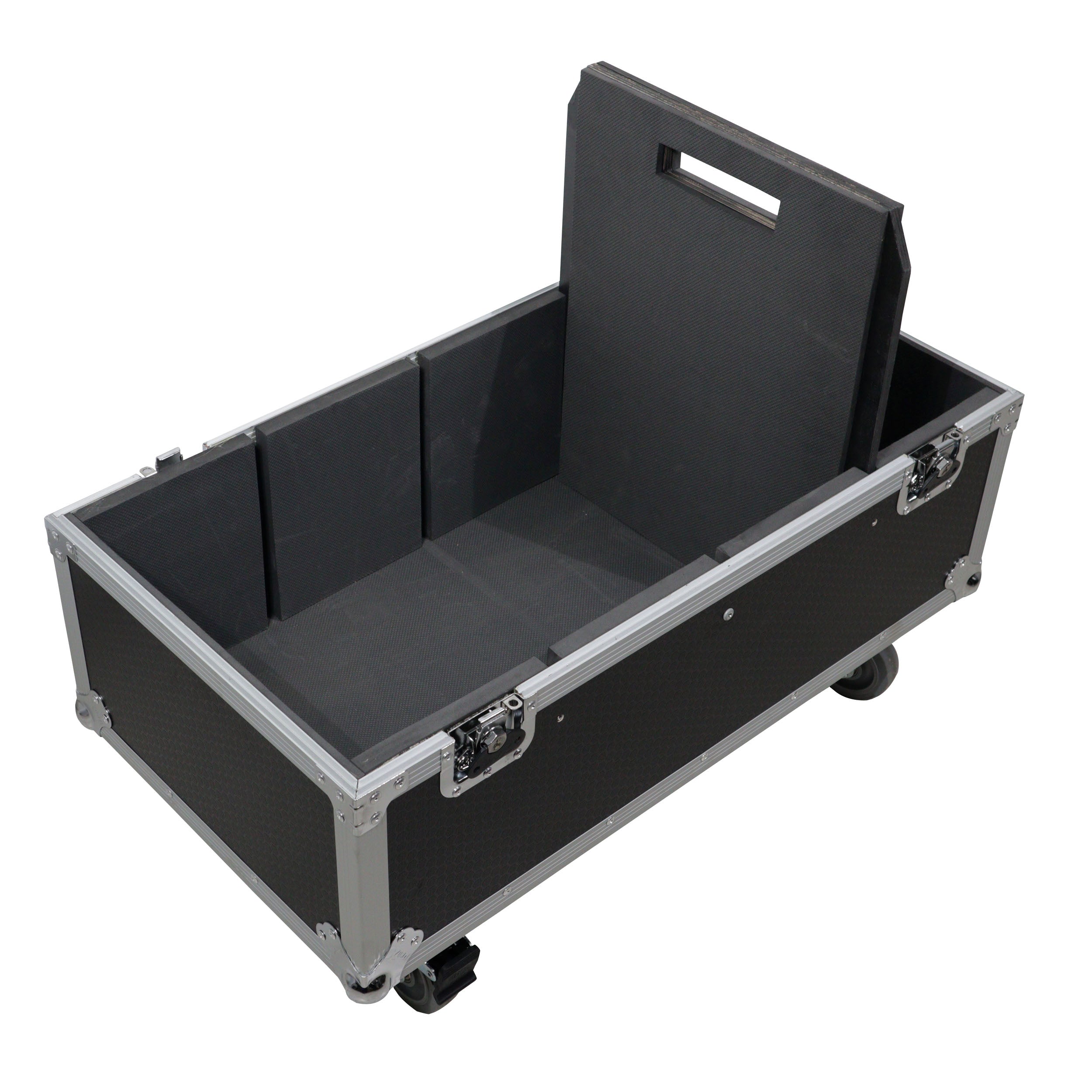 ProX Universal ATA Dual Speaker Flight Case for 2x QSC K12 JBL PRX812 2x Speakers and similar size speakers 25x15x15 in.