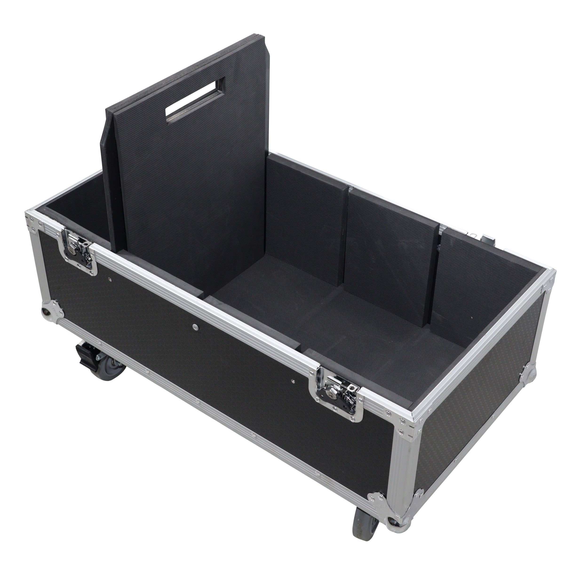 ProX Universal ATA Dual Speaker Flight Case for 2x QSC K12 JBL PRX812 2x Speakers and similar size speakers 25x15x15 in.