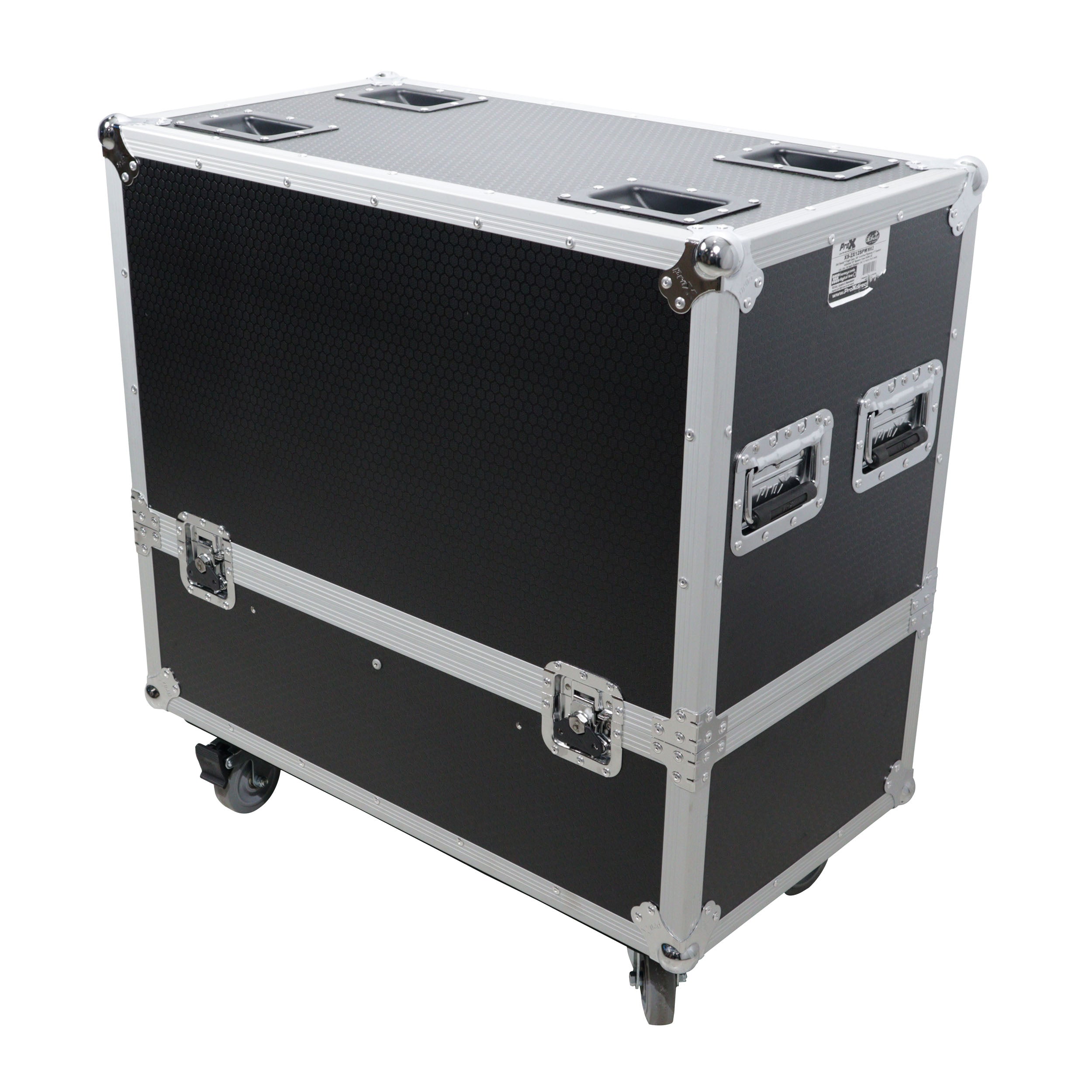 ProX Universal ATA Dual Speaker Flight Case for 2x QSC K12 JBL PRX812 2x Speakers and similar size speakers 25x15x15 in.