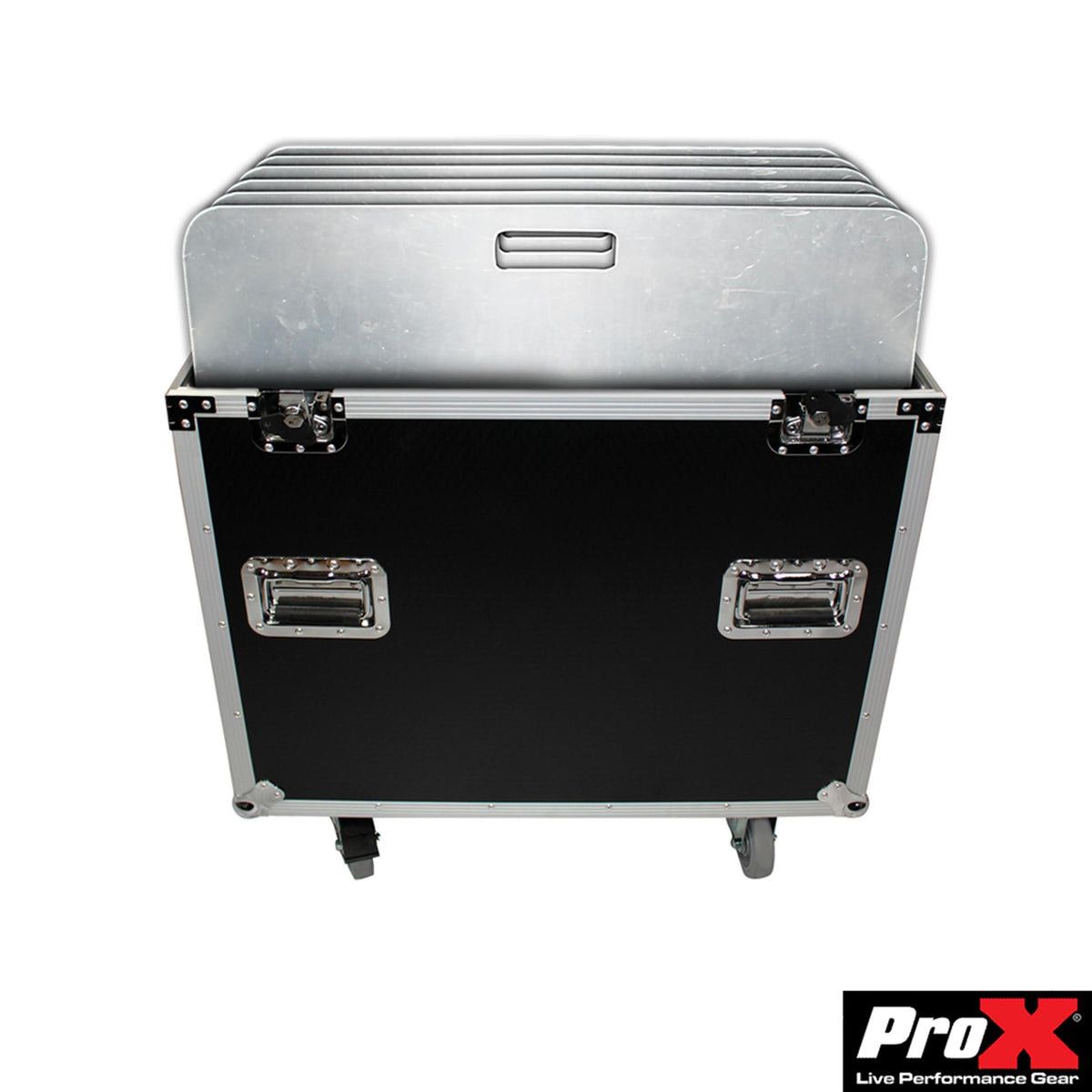 ProX ATA Flight Style Road Case 24" in. Aluminum 8mm F34 F32 F31 Truss Base Plates - Fits 6x.