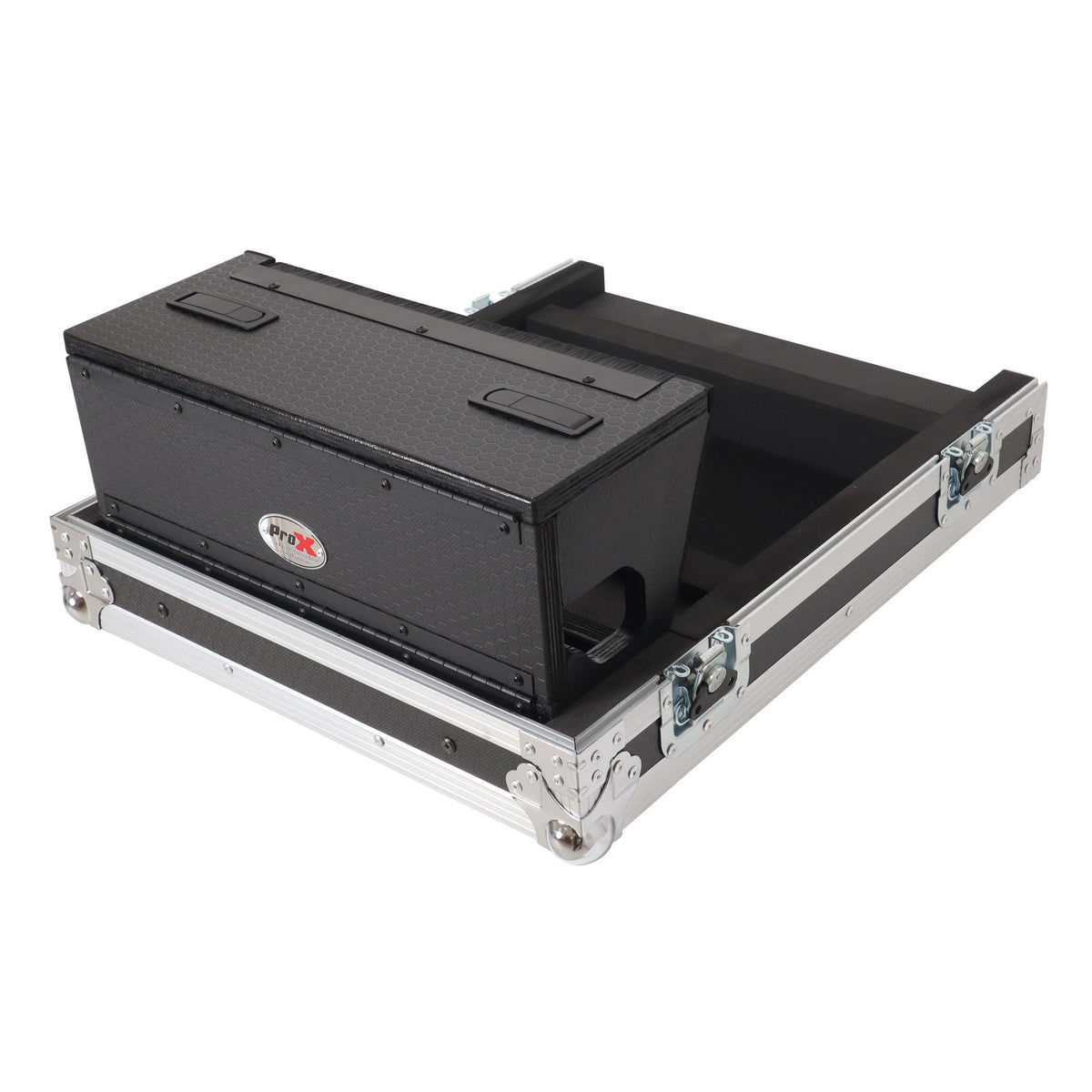 ProX ATA Digital Audio Mixer Flight Case for Allen & Heath QU5 Console with Doghouse compartment and 4x Caster wheels.