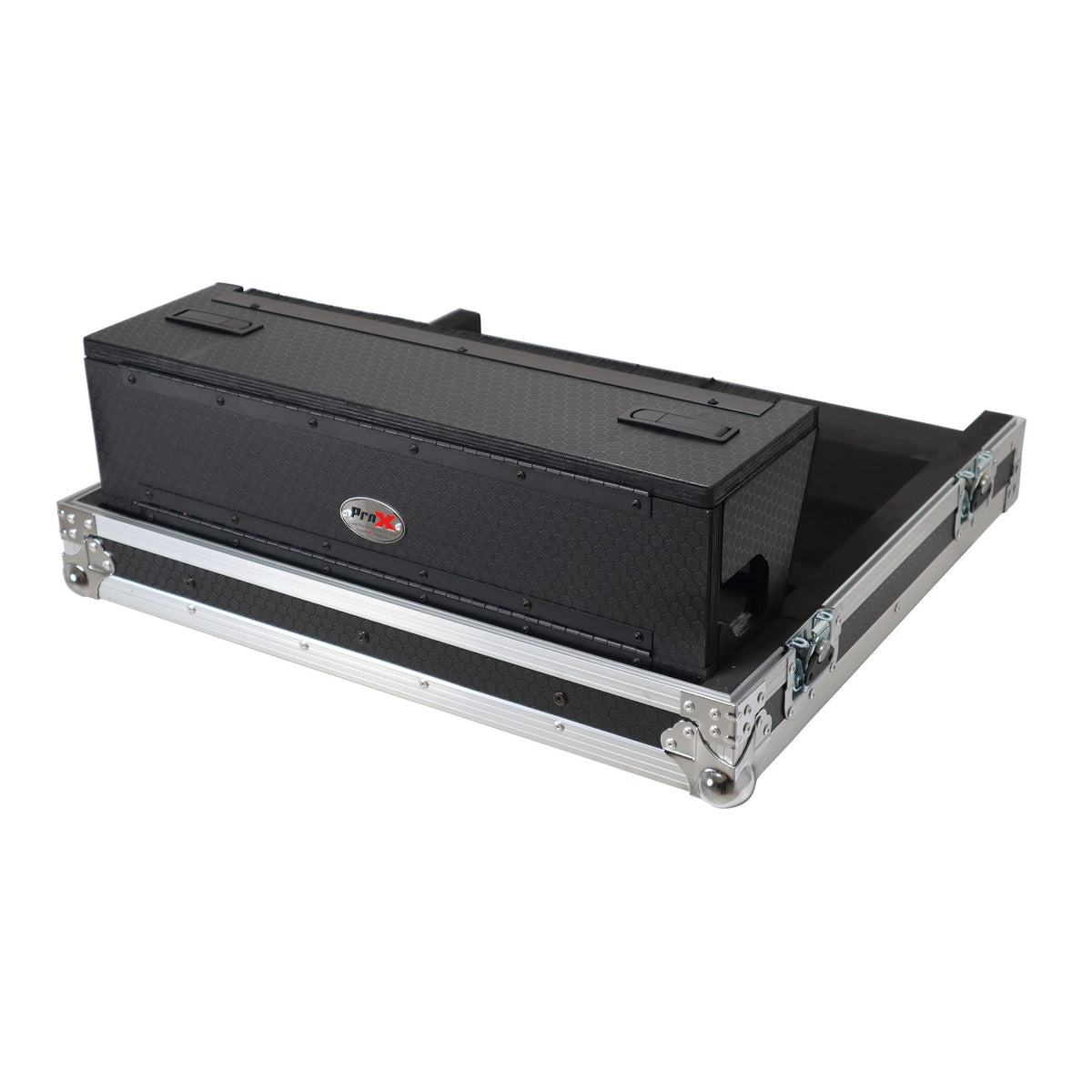 ProX ATA Digital Audio Mixer Flight Case for Allen & Heath QU6 Console with Doghouse compartment and 4x Caster wheels.