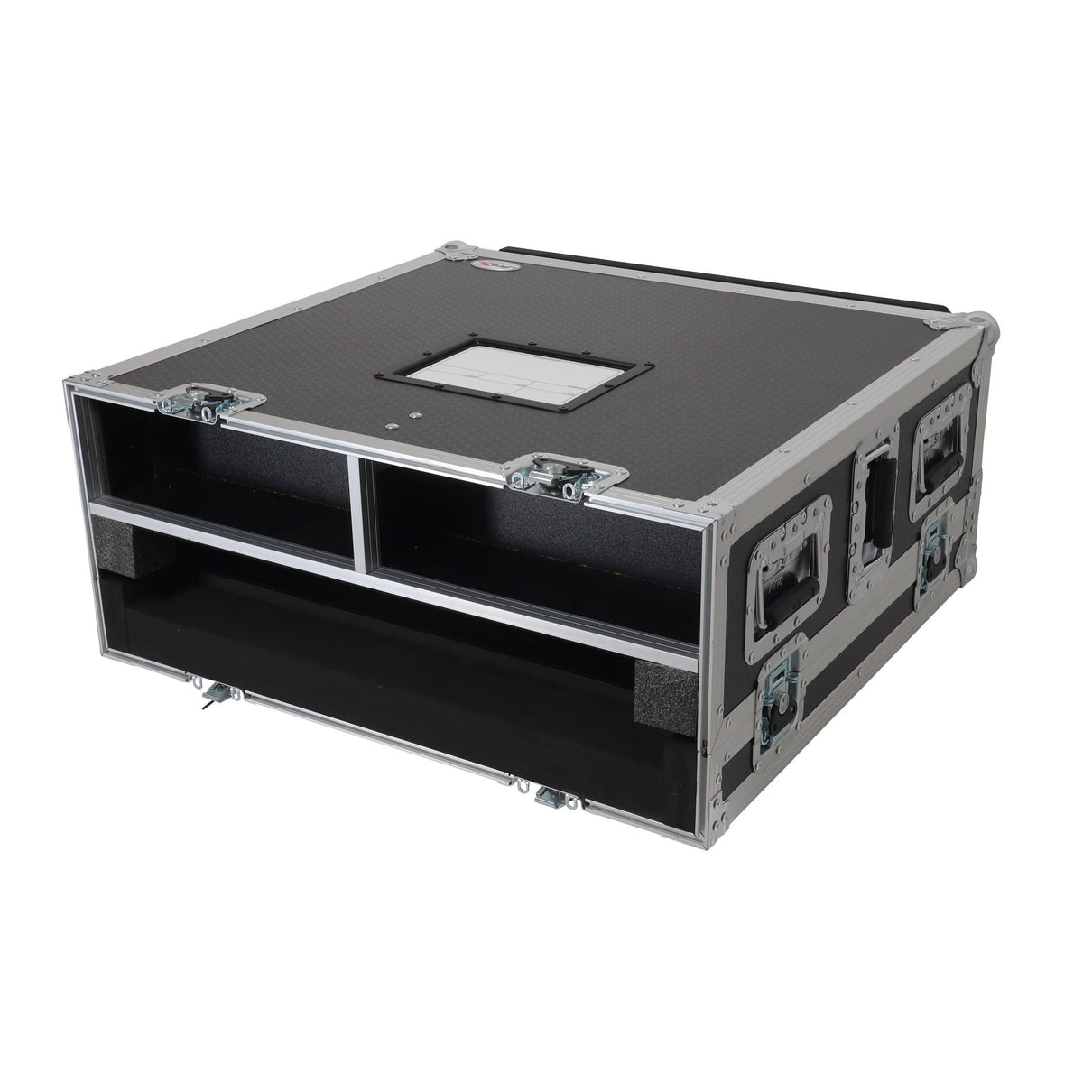 ProX ATA Digital Audio Mixer Flight Case for Allen & Heath QU6 Console with Doghouse compartment and 4x Caster wheels.