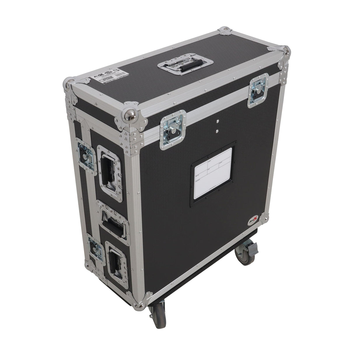 ProX ATA Digital Audio Mixer Flight Case for Allen & Heath QU6 Console with Doghouse compartment and 4x Caster wheels.