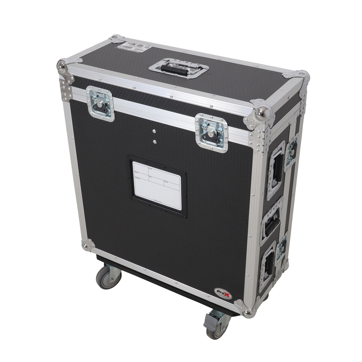 ProX ATA Digital Audio Mixer Flight Case for Allen & Heath QU6 Console with Doghouse compartment and 4x Caster wheels.