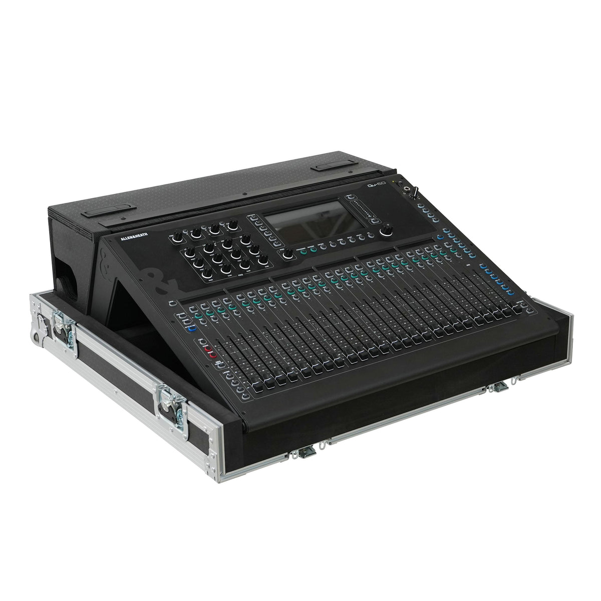 ProX ATA Digital Audio Mixer Flight Case for Allen & Heath QU6 Console with Doghouse compartment and 4x Caster wheels.