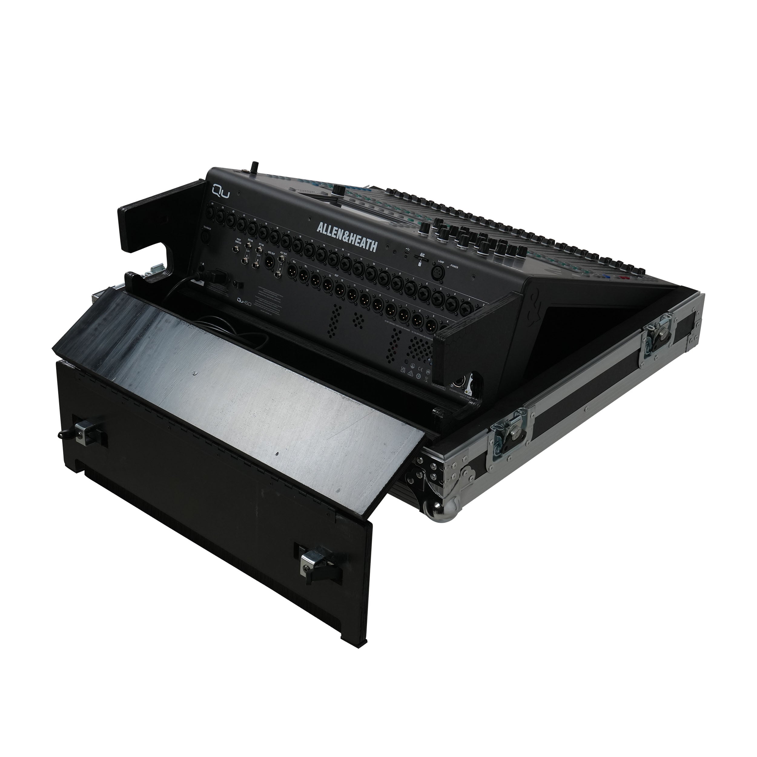 ProX ATA Digital Audio Mixer Flight Case for Allen & Heath QU6 Console with Doghouse compartment and 4x Caster wheels