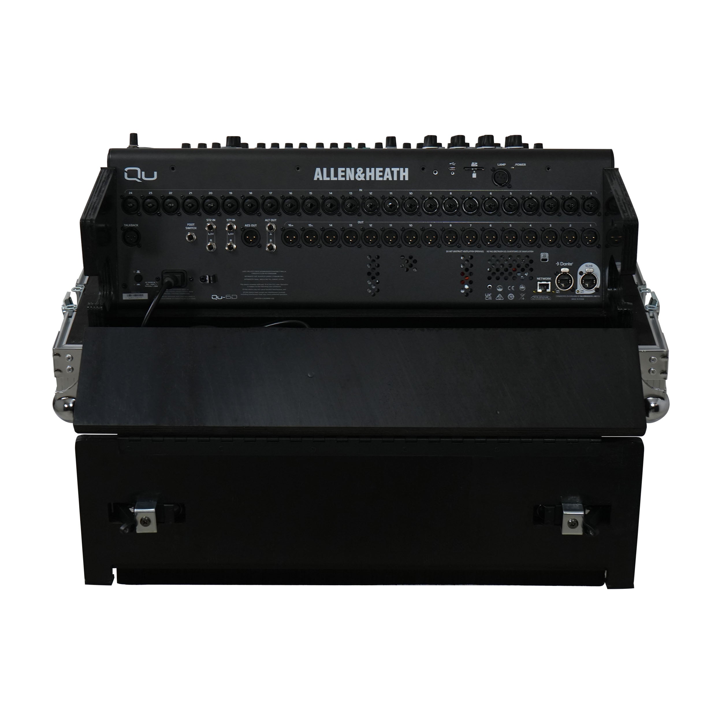 ProX ATA Digital Audio Mixer Flight Case for Allen & Heath QU6 Console with Doghouse compartment and 4x Caster wheels