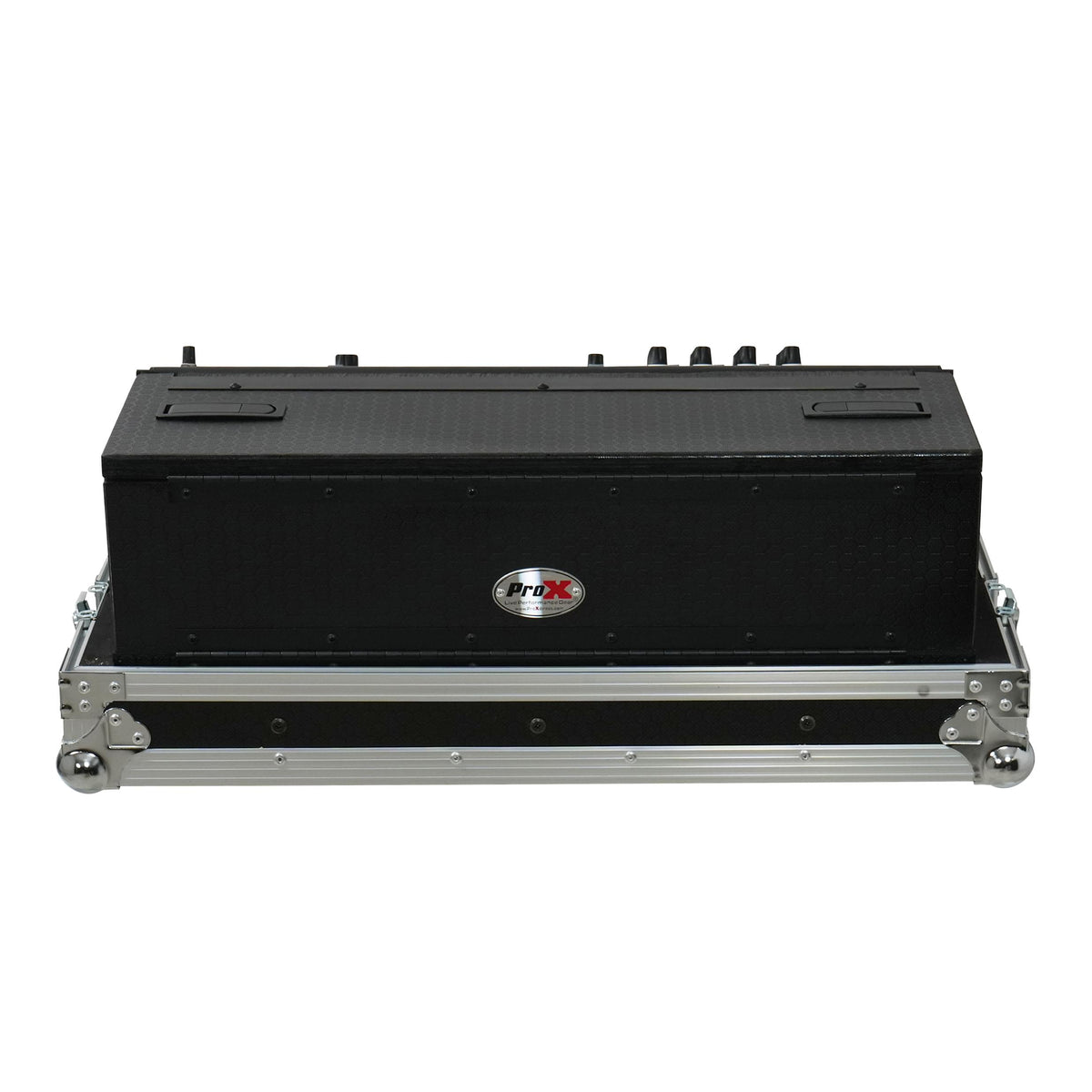 ProX ATA Digital Audio Mixer Flight Case for Allen & Heath QU6 Console with Doghouse compartment and 4x Caster wheels.