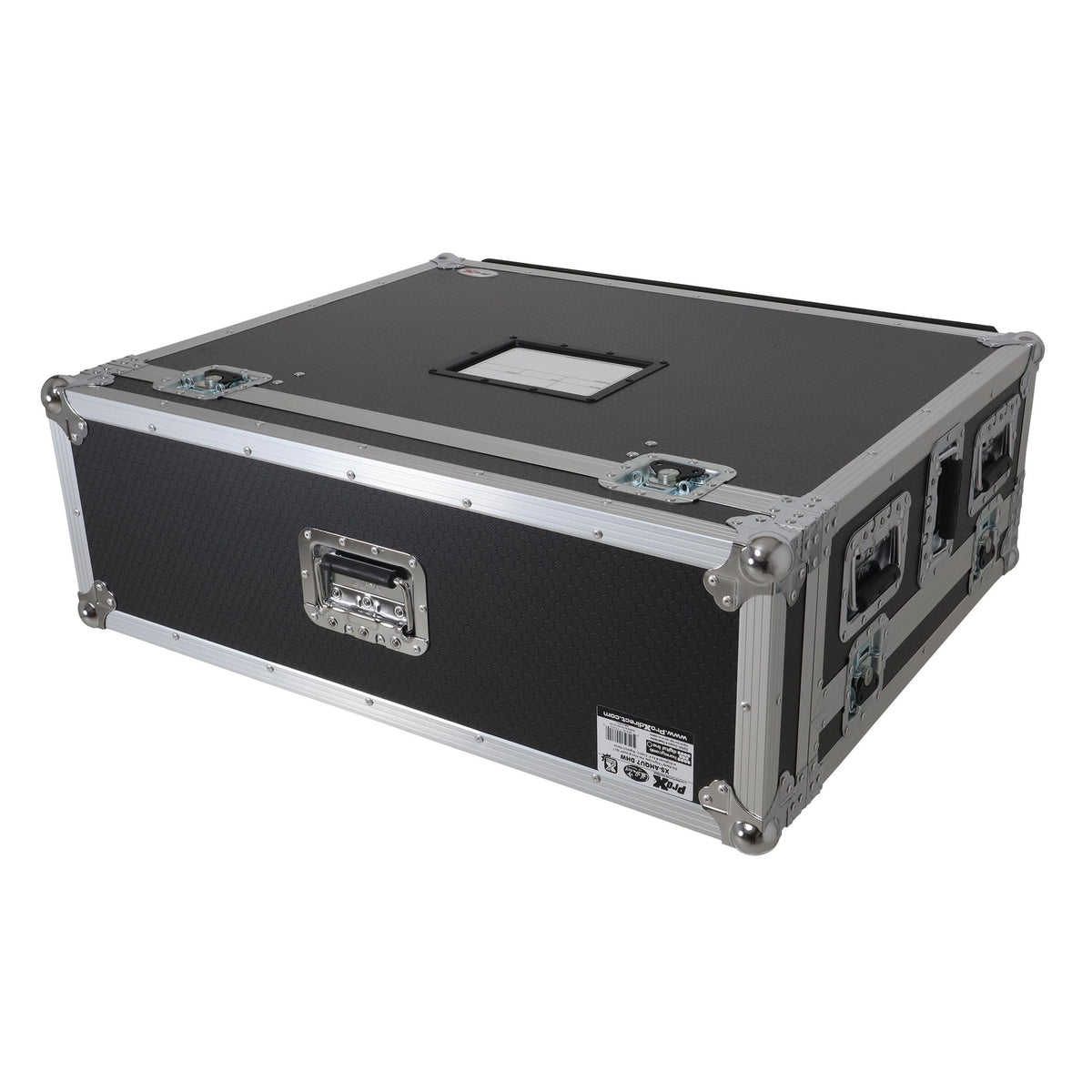 ProX ATA Digital Audio Mixer Flight Case for Allen & Heath QU7 Console with Doghouse compartment and 4x Caster wheels.