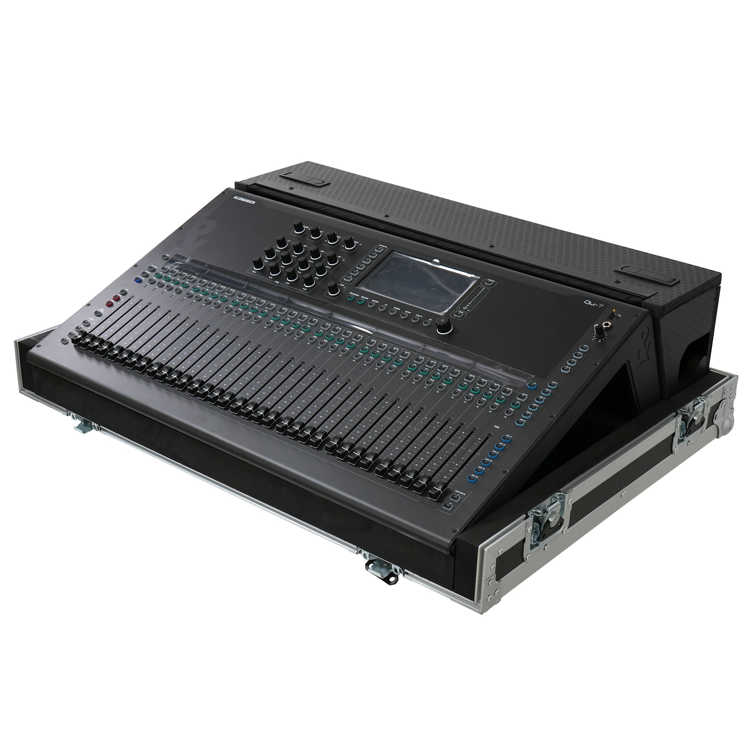 ProX ATA Digital Audio Mixer Flight Case for Allen & Heath QU7 Console with Doghouse compartment and 4x Caster wheels