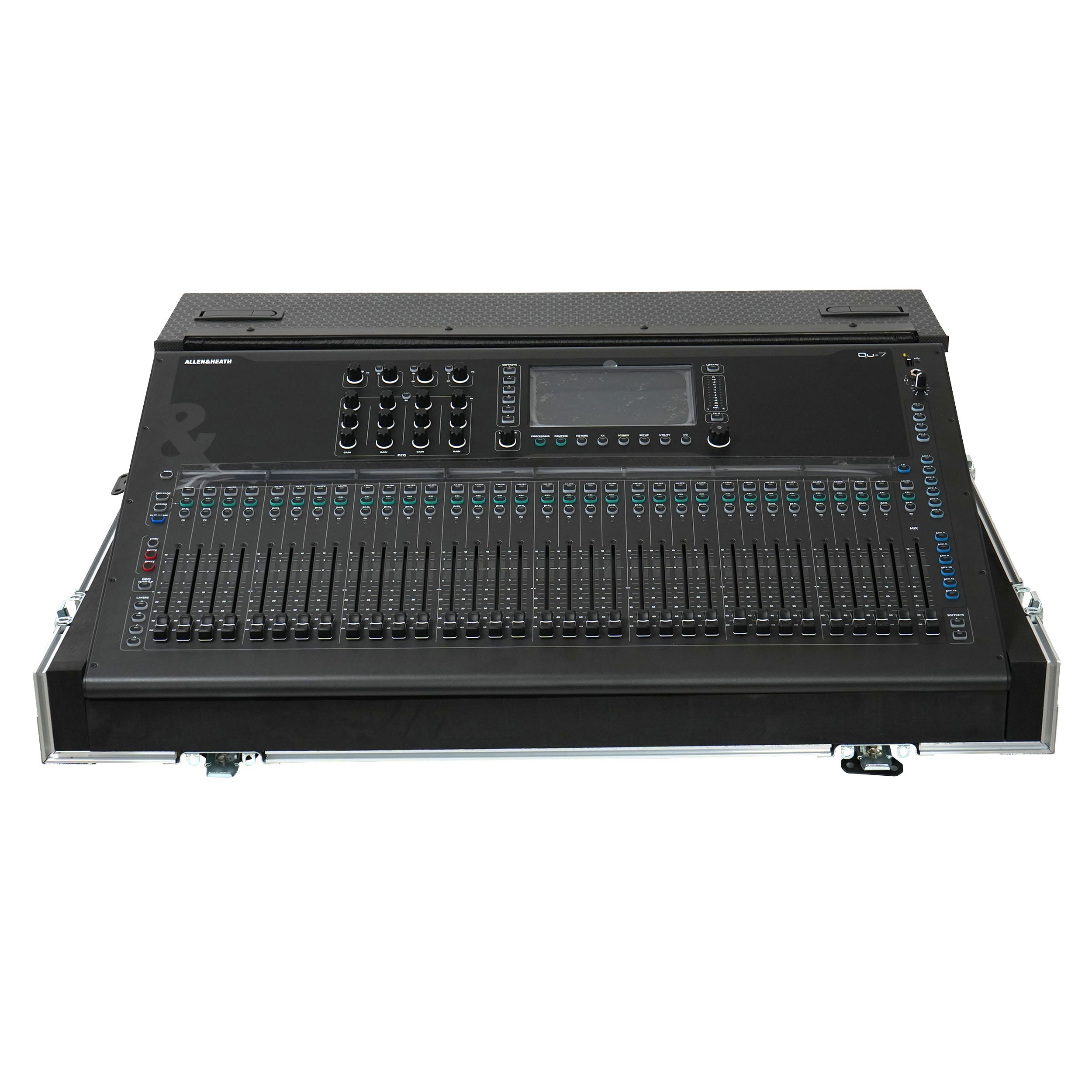 ProX ATA Digital Audio Mixer Flight Case for Allen & Heath QU7 Console with Doghouse compartment and 4x Caster wheels