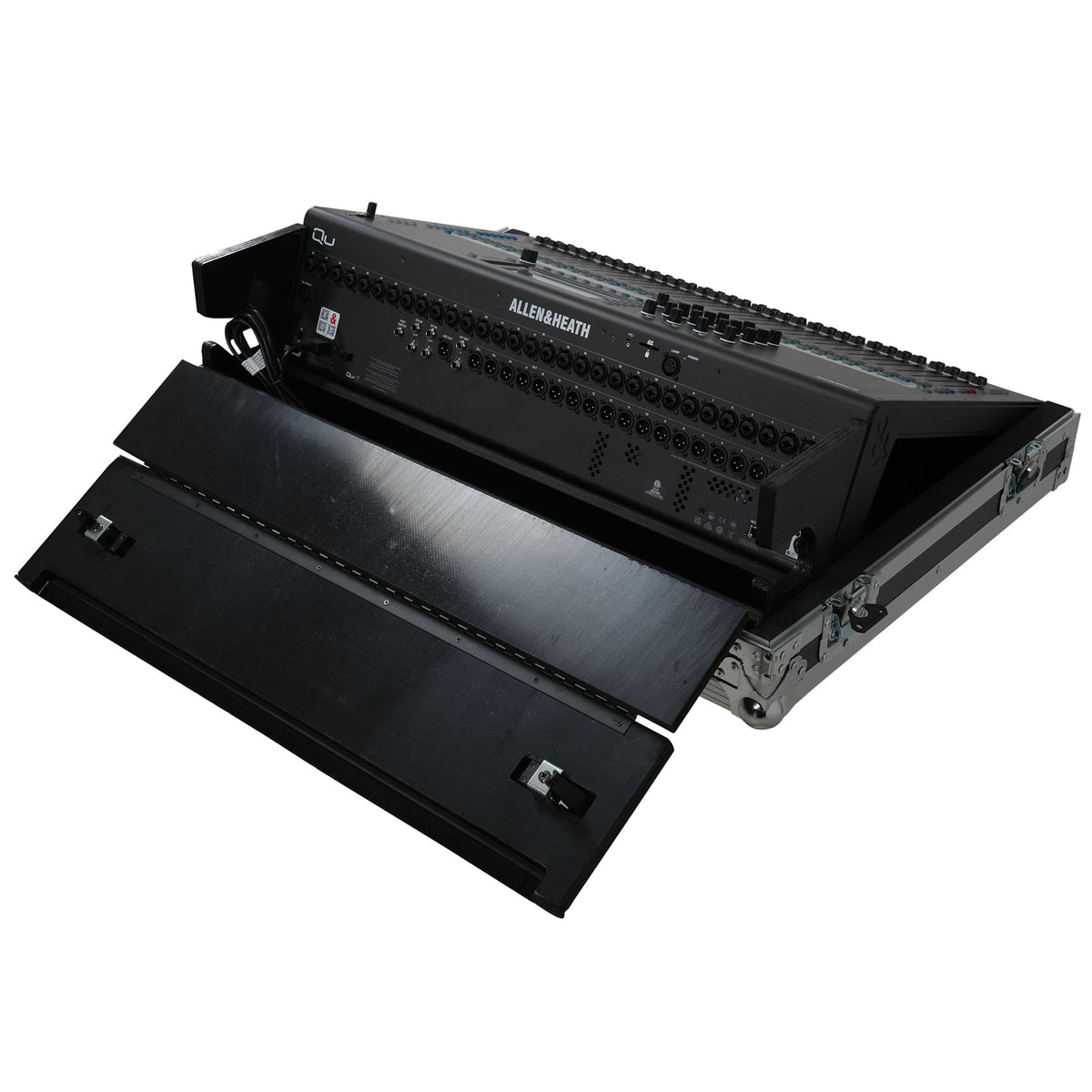 ProX ATA Digital Audio Mixer Flight Case for Allen & Heath QU7 Console with Doghouse compartment and 4x Caster wheels.