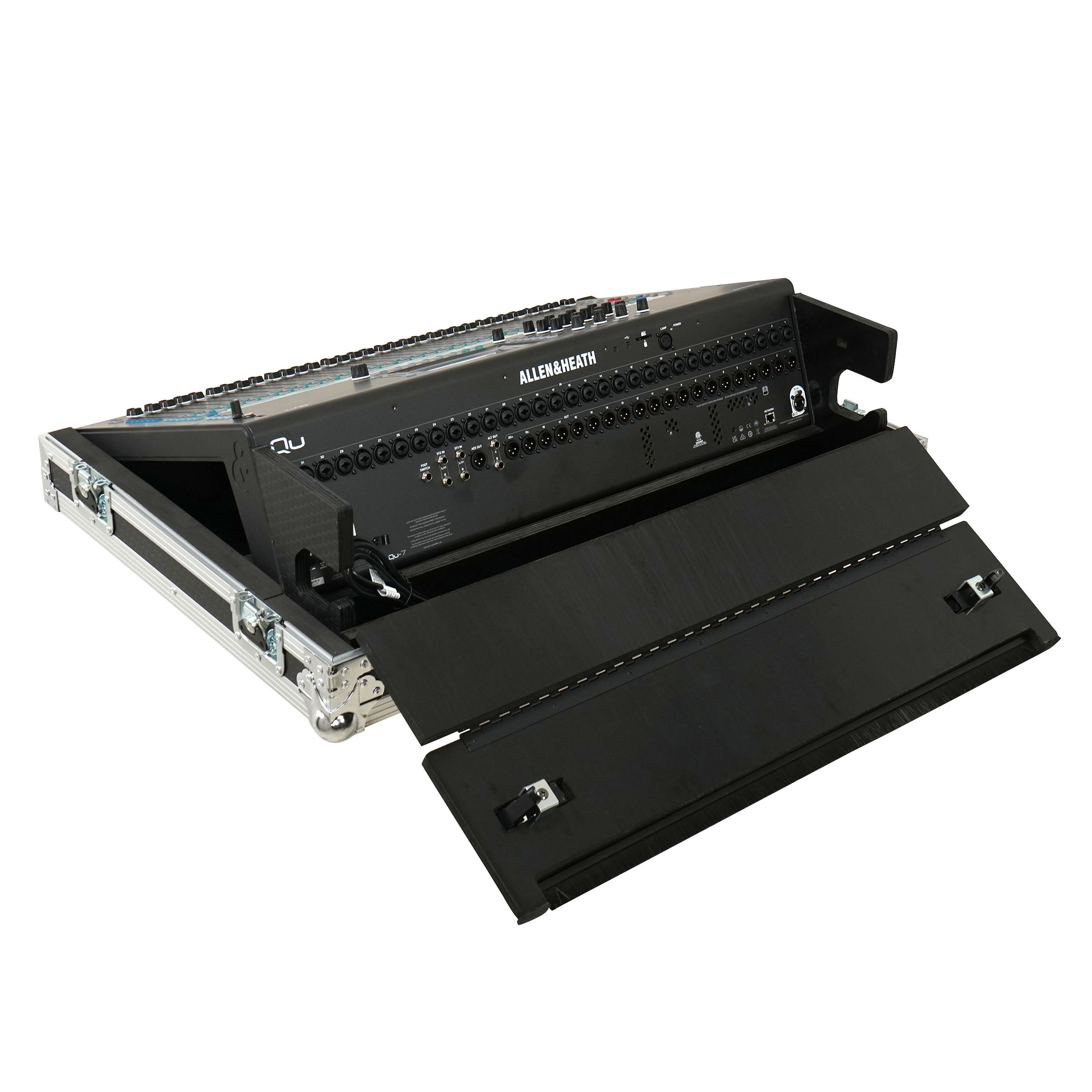 ProX ATA Digital Audio Mixer Flight Case for Allen & Heath QU7 Console with Doghouse compartment and 4x Caster wheels