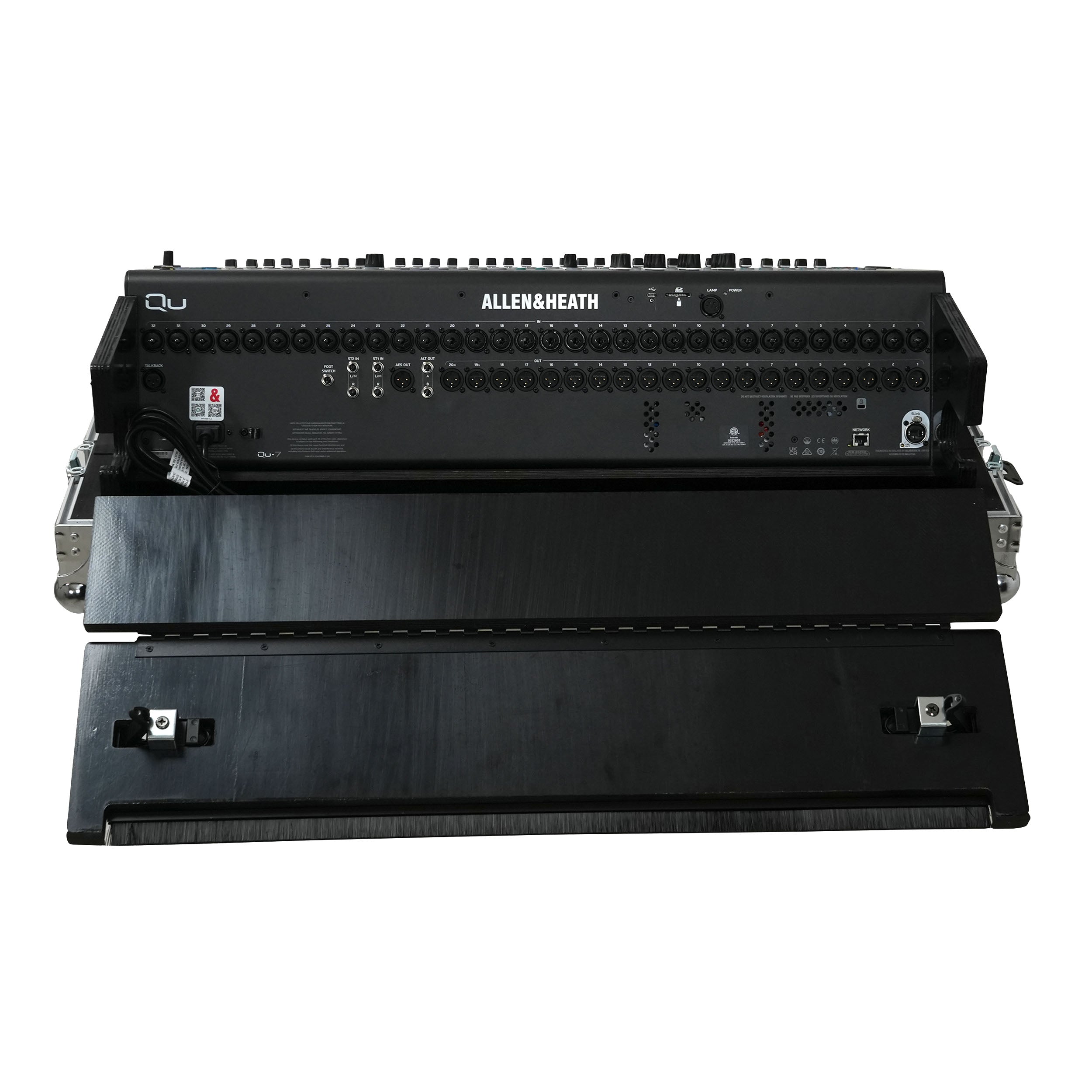 ProX ATA Digital Audio Mixer Flight Case for Allen & Heath QU7 Console with Doghouse compartment and 4x Caster wheels