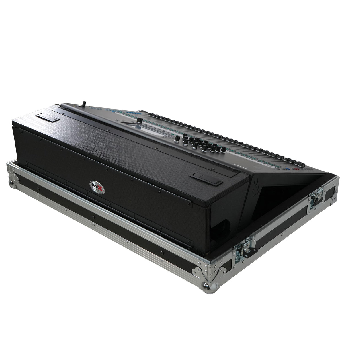 ProX ATA Digital Audio Mixer Flight Case for Allen & Heath QU7 Console with Doghouse compartment and 4x Caster wheels.