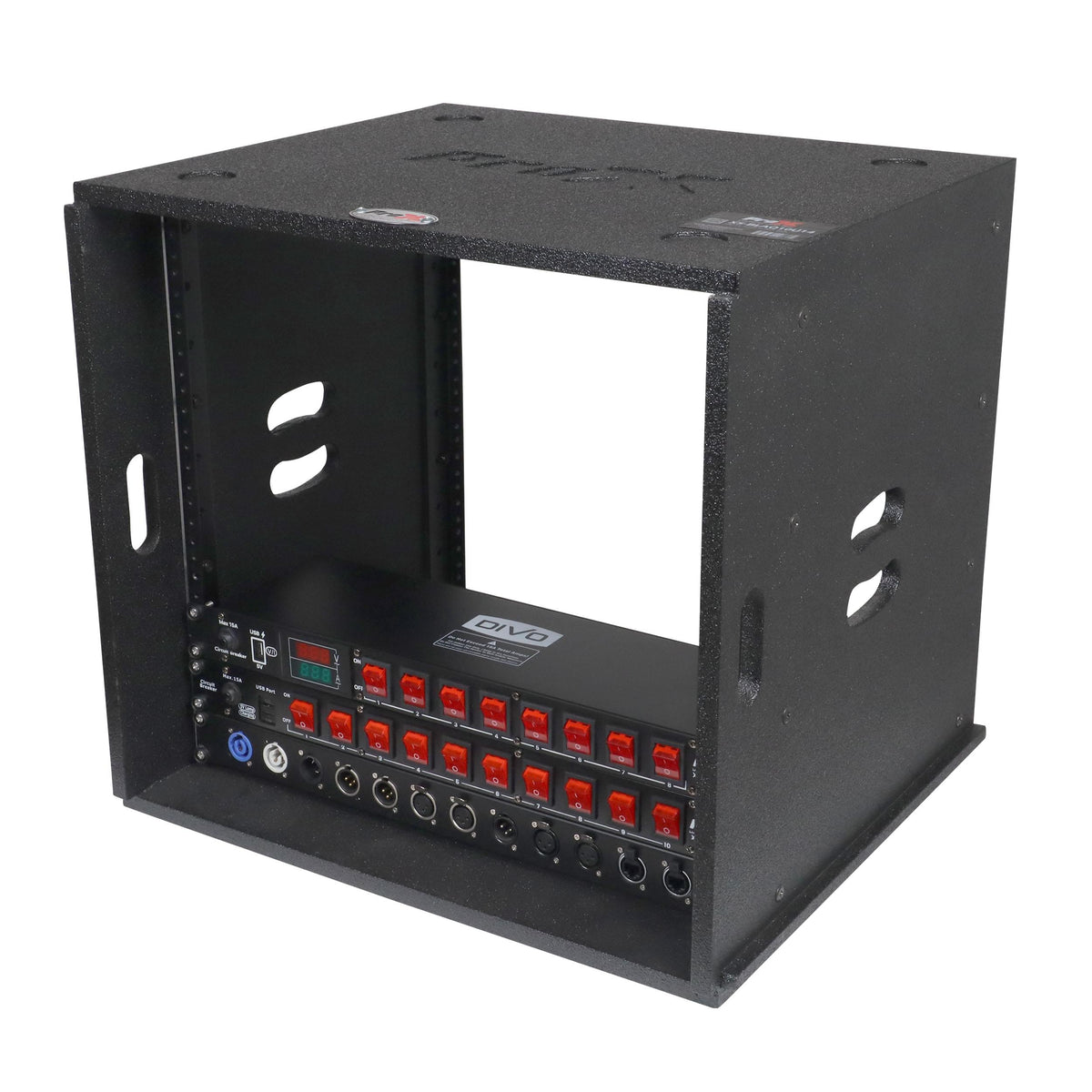 ProX 10U Rack Case 14" Deep Vertical Amp Rack Polyurea Coated BLAQ Series.