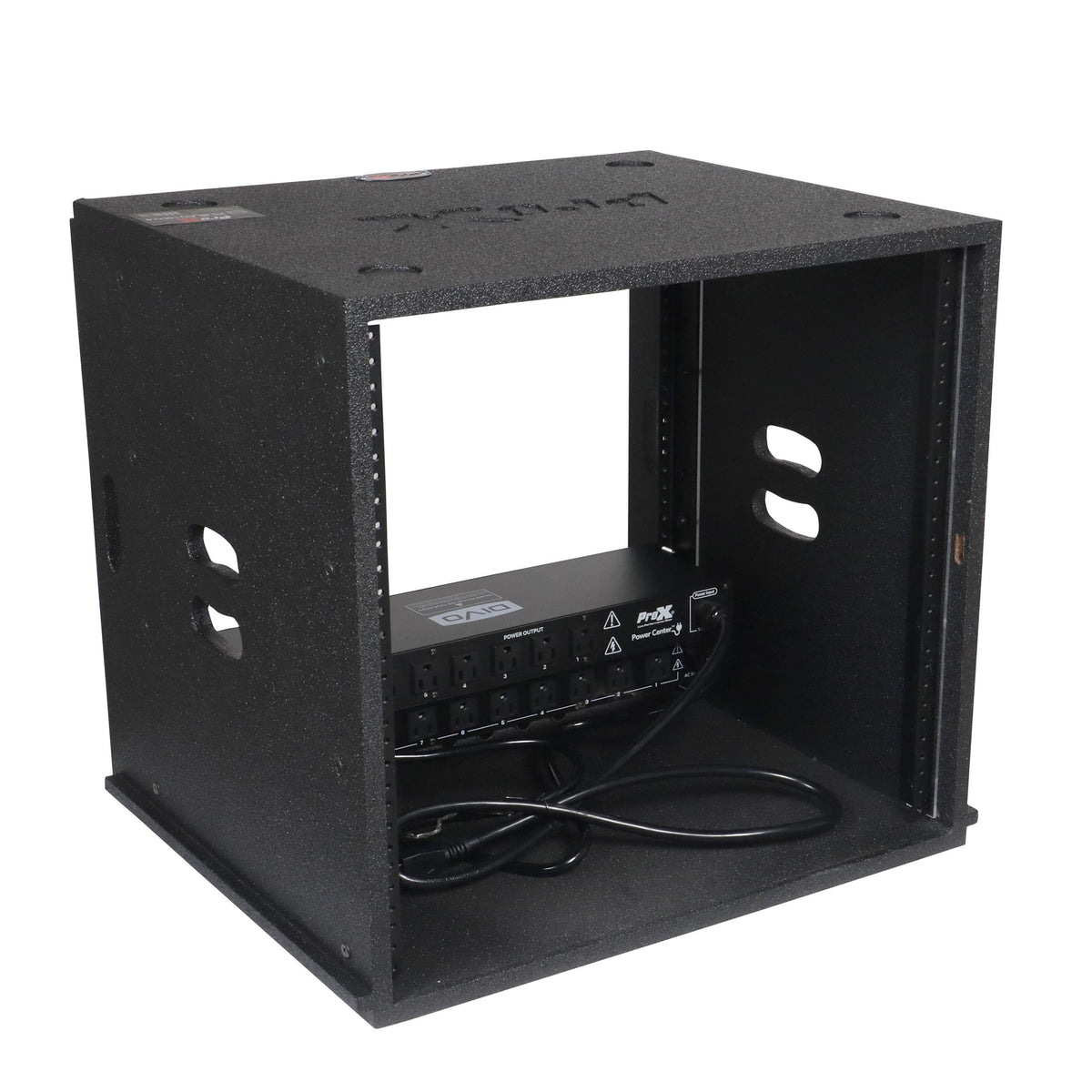 ProX 10U Rack Case 14" Deep Vertical Amp Rack Polyurea Coated BLAQ Series.