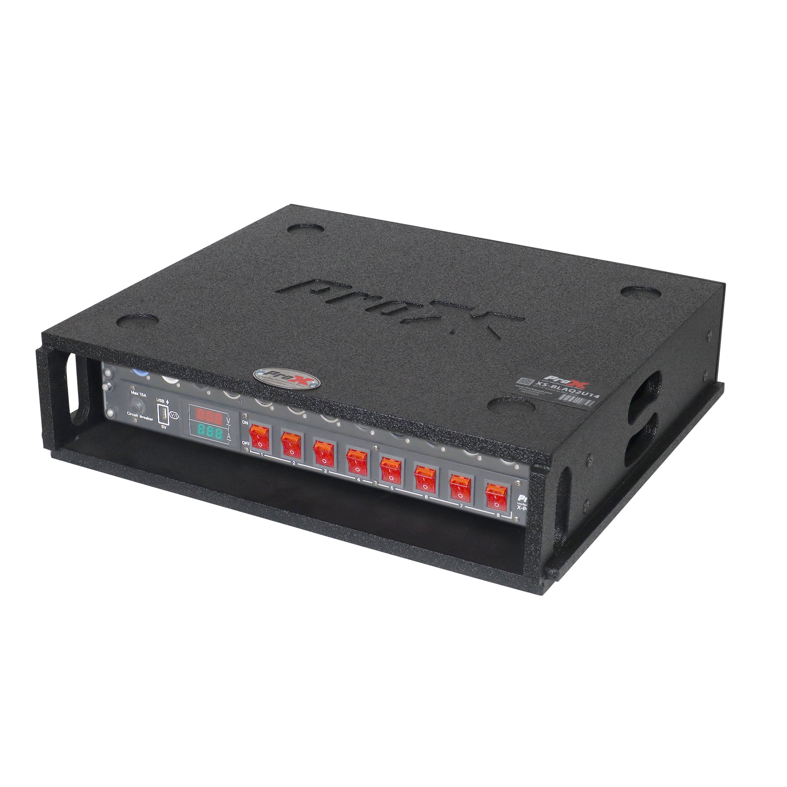 ProX 2U Rack Case 14" Deep Vertical Amp Rack Polyurea Coated BLAQ Series