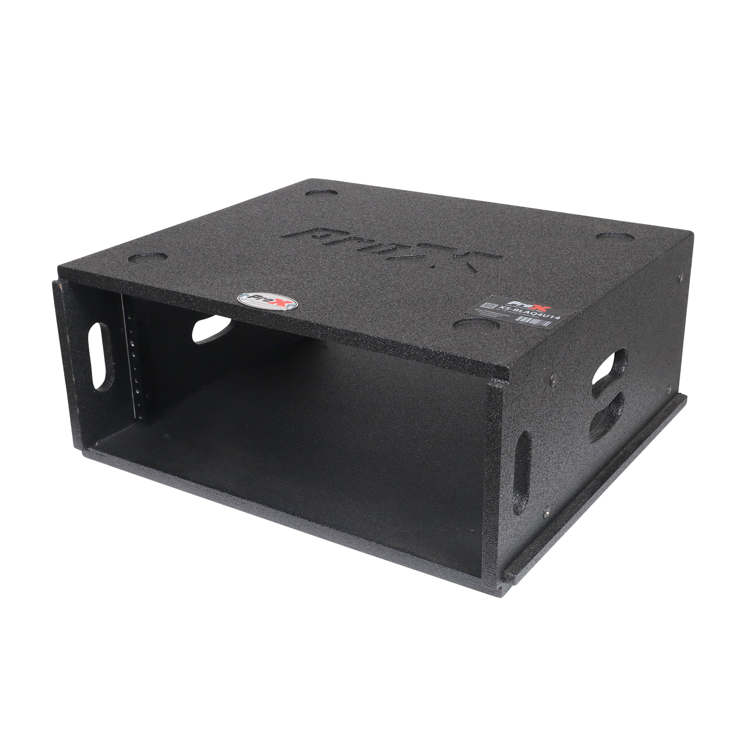 ProX 4U Rack Case 14" Deep Vertical Amp Rack Polyurea Coated BLAQ Series