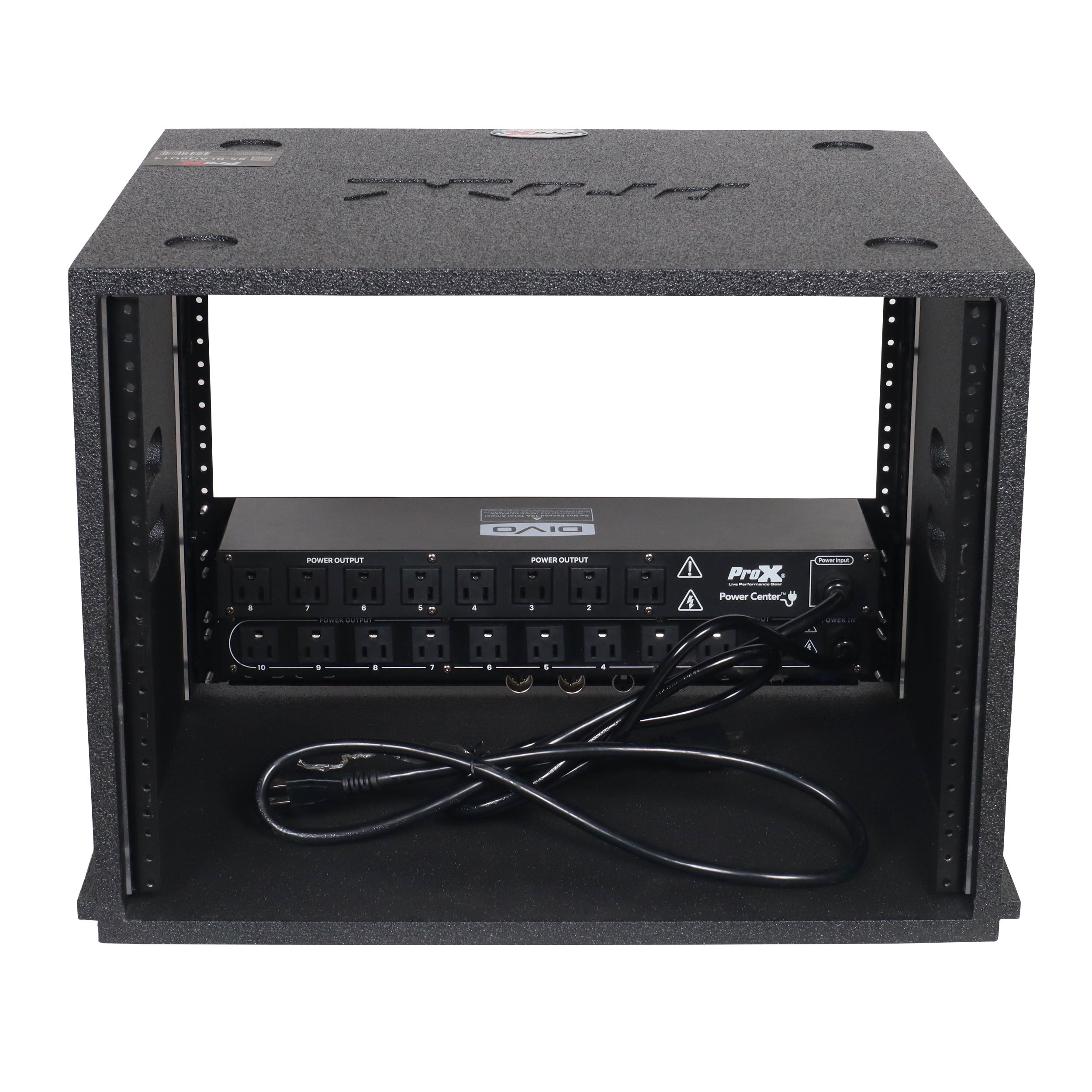 ProX 8U Rack Case 14" Deep Vertical Amp Rack Polyurea Coated BLAQ Series