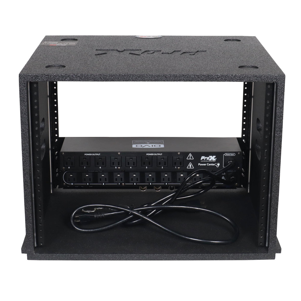 ProX 8U Rack Case 14" Deep Vertical Amp Rack Polyurea Coated BLAQ Series.