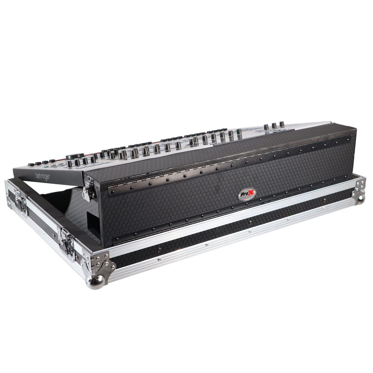 ProX ATA Digital Audio Mixer Flight Case for Behringer WING Console with Doghouse compartment and Caster wheels.