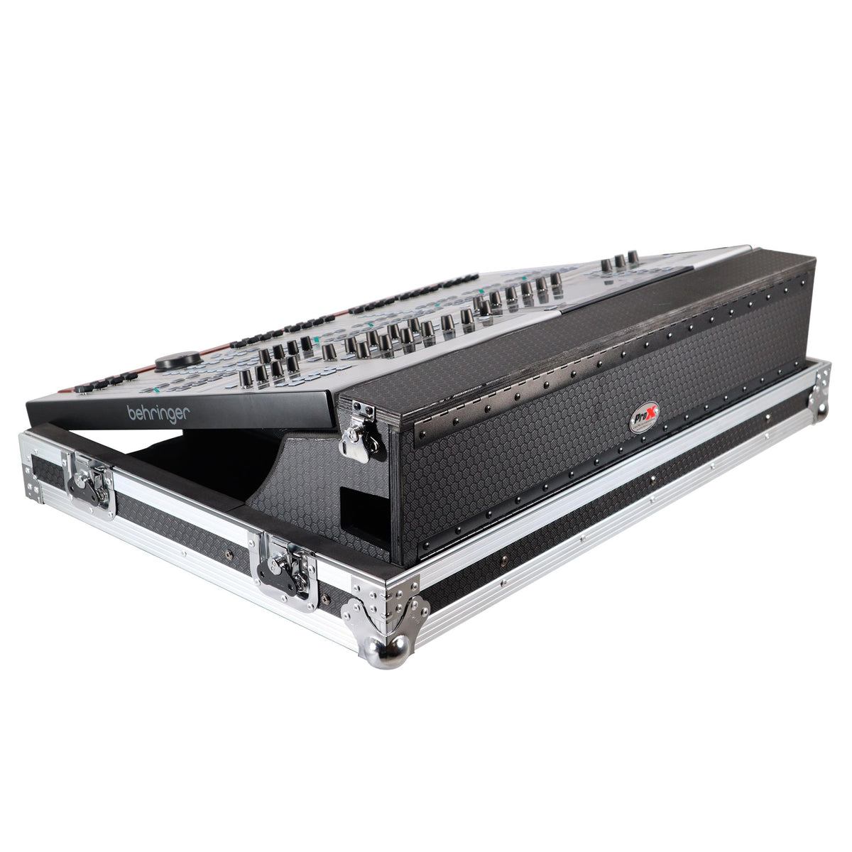 ProX ATA Digital Audio Mixer Flight Case for Behringer WING Console with Doghouse compartment and Caster wheels.