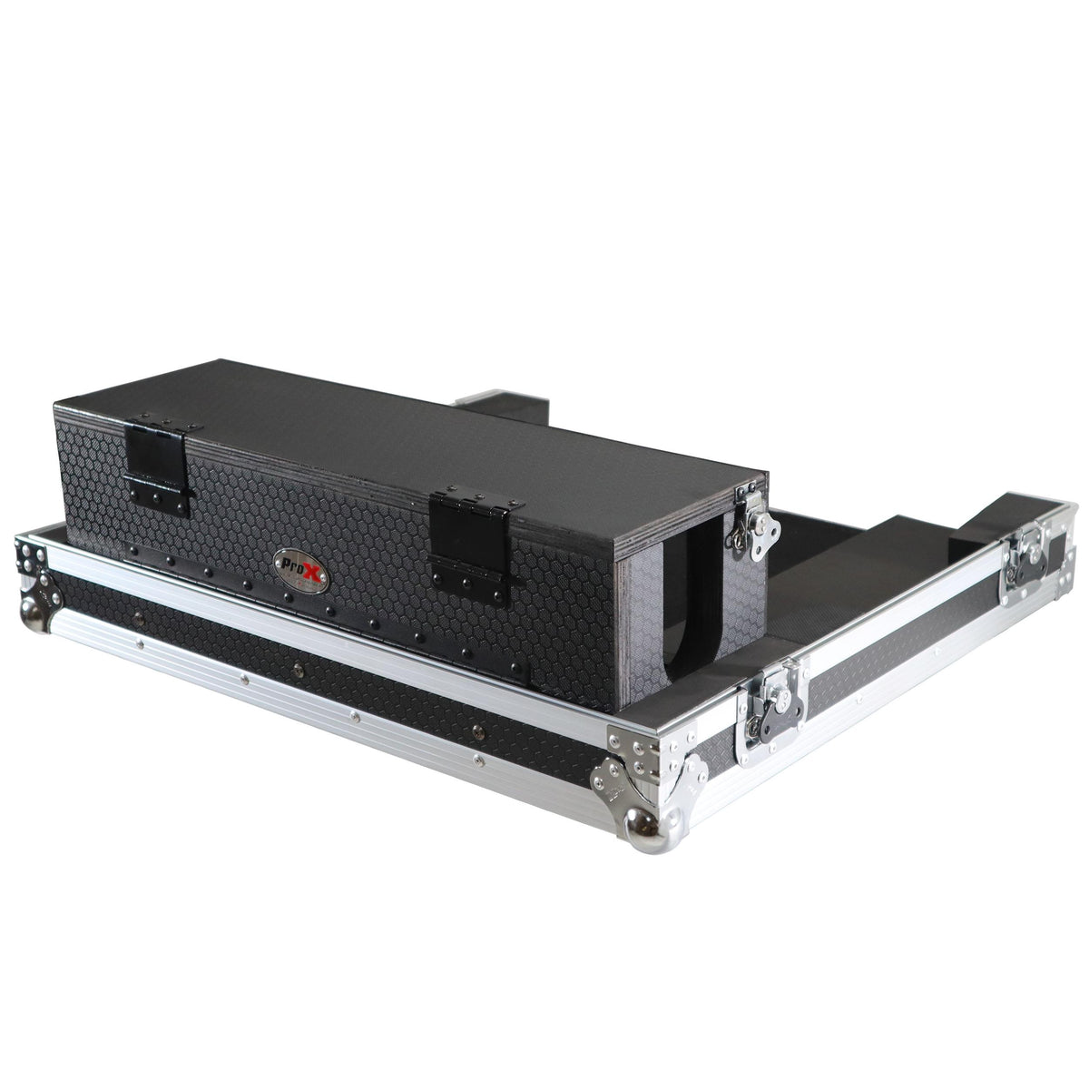 ProX ATA Digital Audio Mixer Flight Case for Behringer X32 Compact Console with Doghouse compartment and Caster wheels.