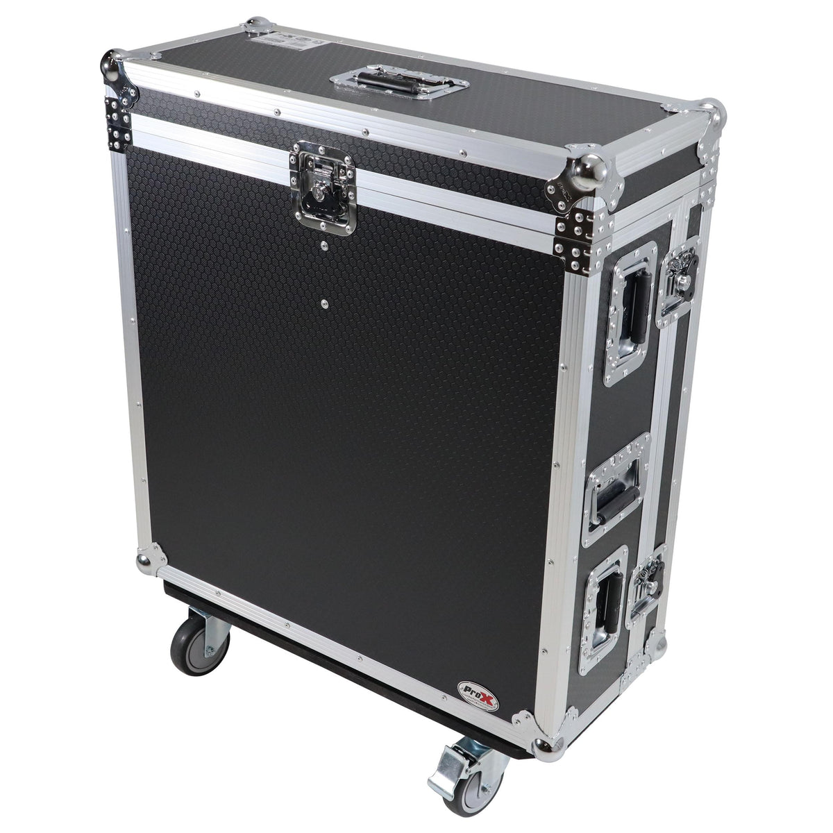 ProX ATA Digital Audio Mixer Flight Case for Behringer X32 Compact Console with Doghouse compartment and Caster wheels.