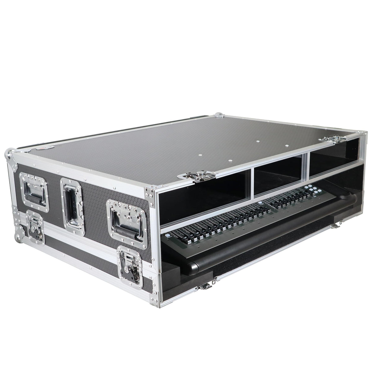 ProX ATA Digital Audio Mixer Flight Case for Behringer X32 Console with Doghouse compartment and Caster wheels.
